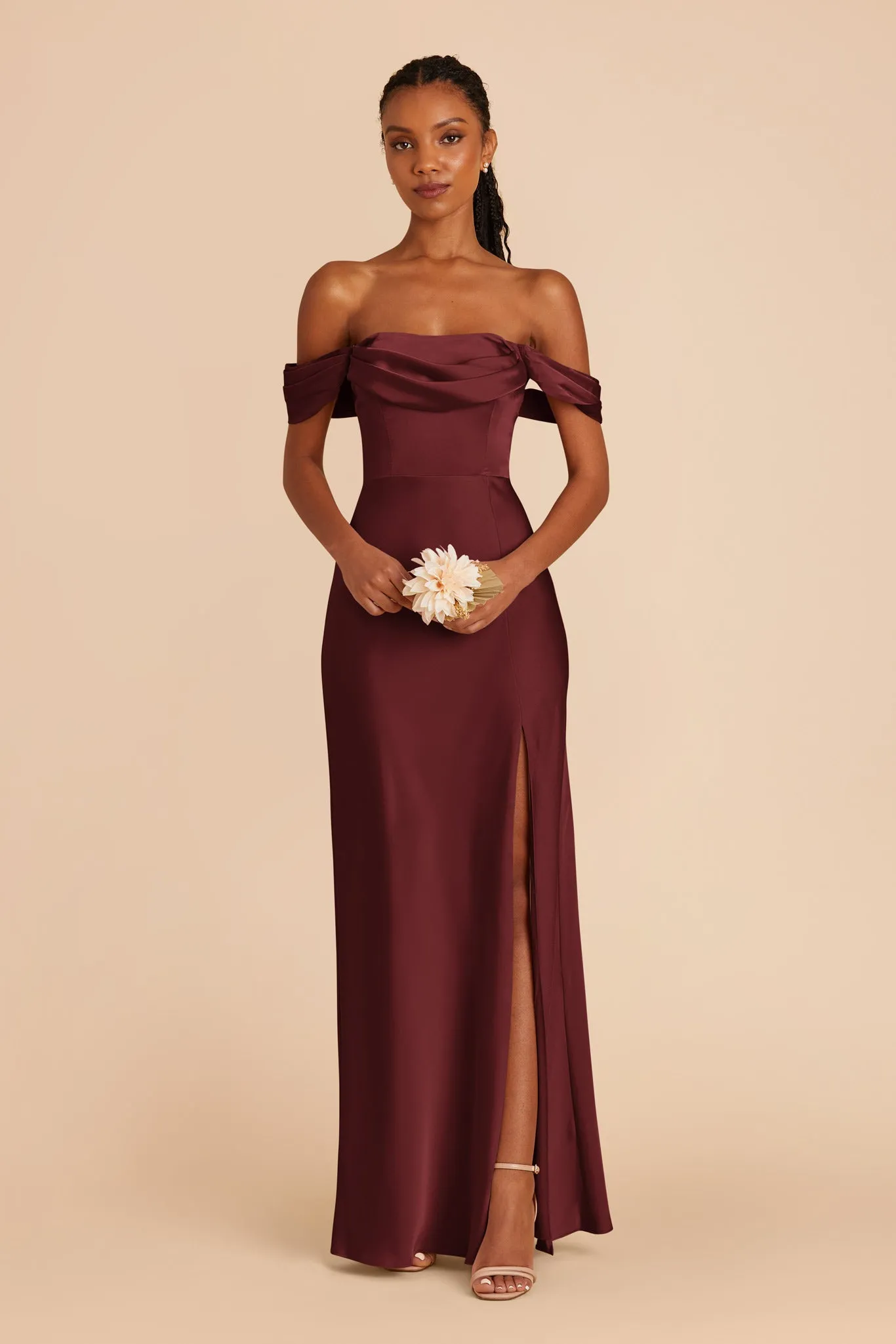 Mia Matte Satin Dress - Cabernet sold by Birdy Grey product image thumbnail 4
