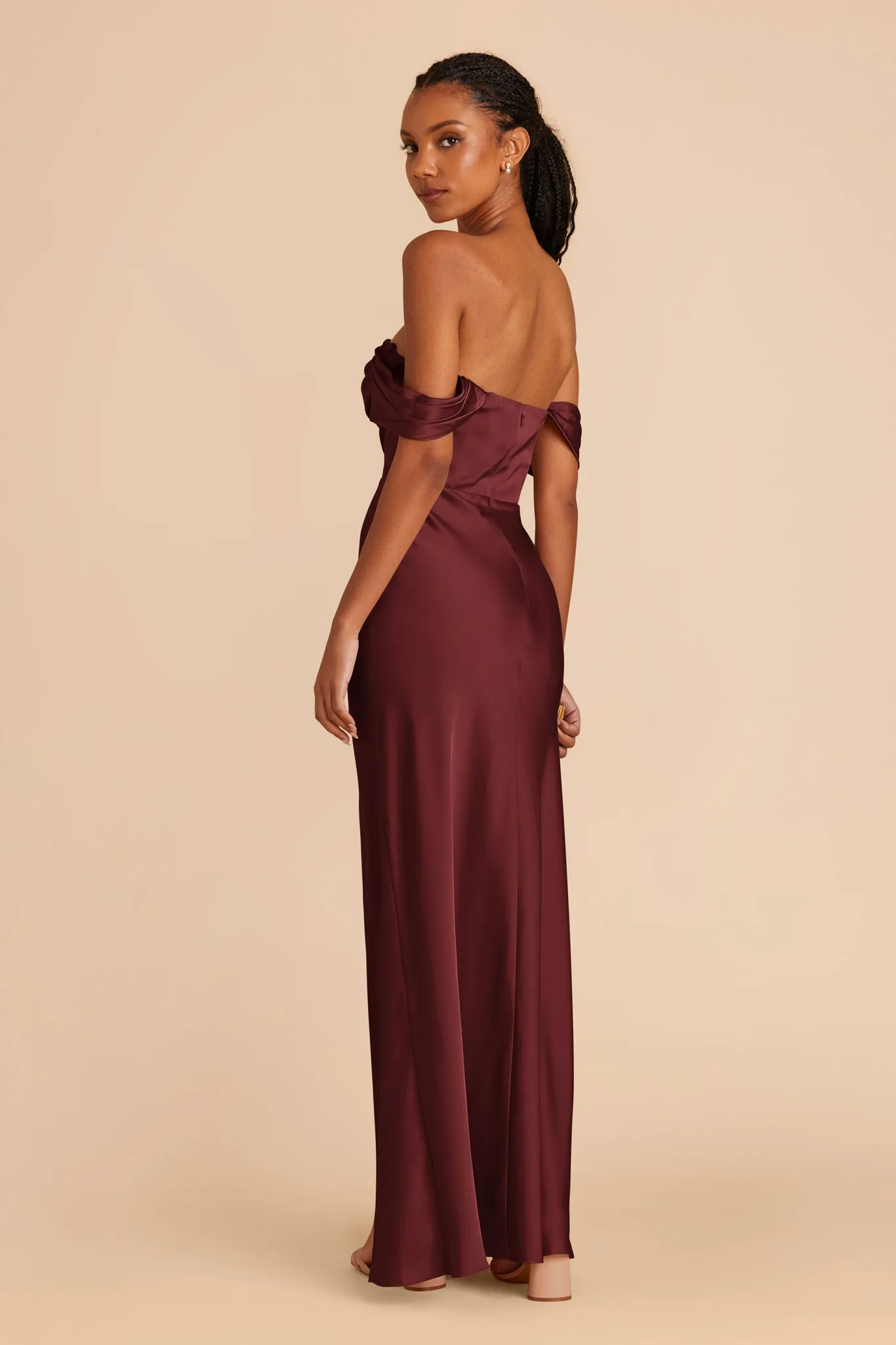 Mia Matte Satin Dress - Cabernet sold by Birdy Grey product image thumbnail 5