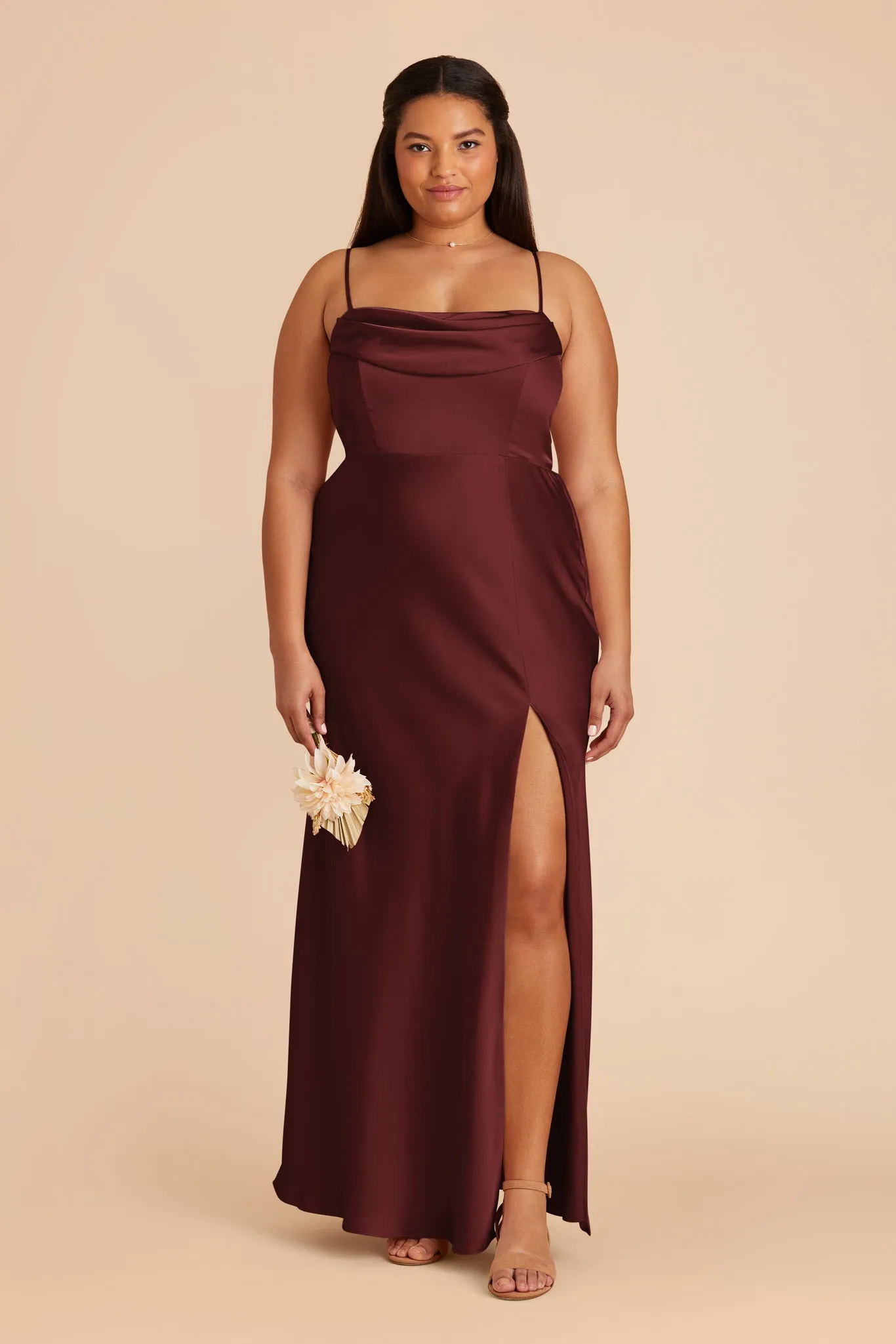 Mia Matte Satin Dress - Cabernet sold by Birdy Grey product image thumbnail 2