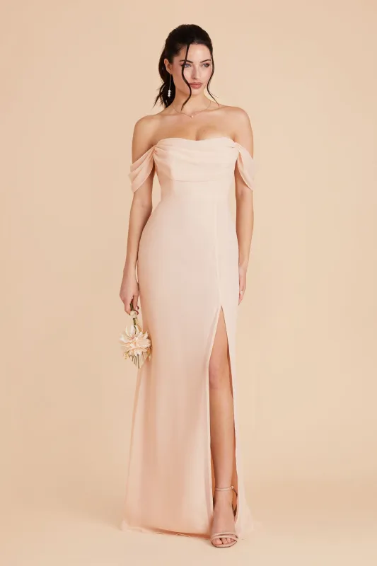 Mira Chiffon Dress - Pale Blush sold by Birdy Grey