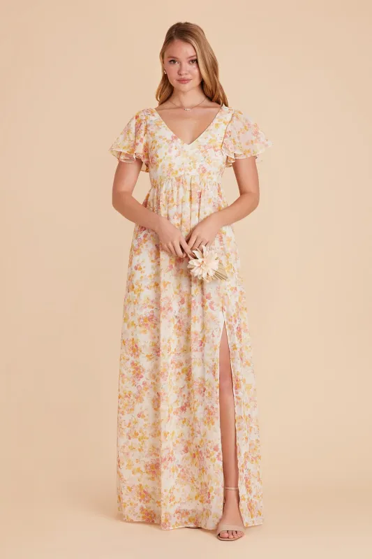 Hannah Chiffon Dress - Pressed Floral sold by Birdy Grey