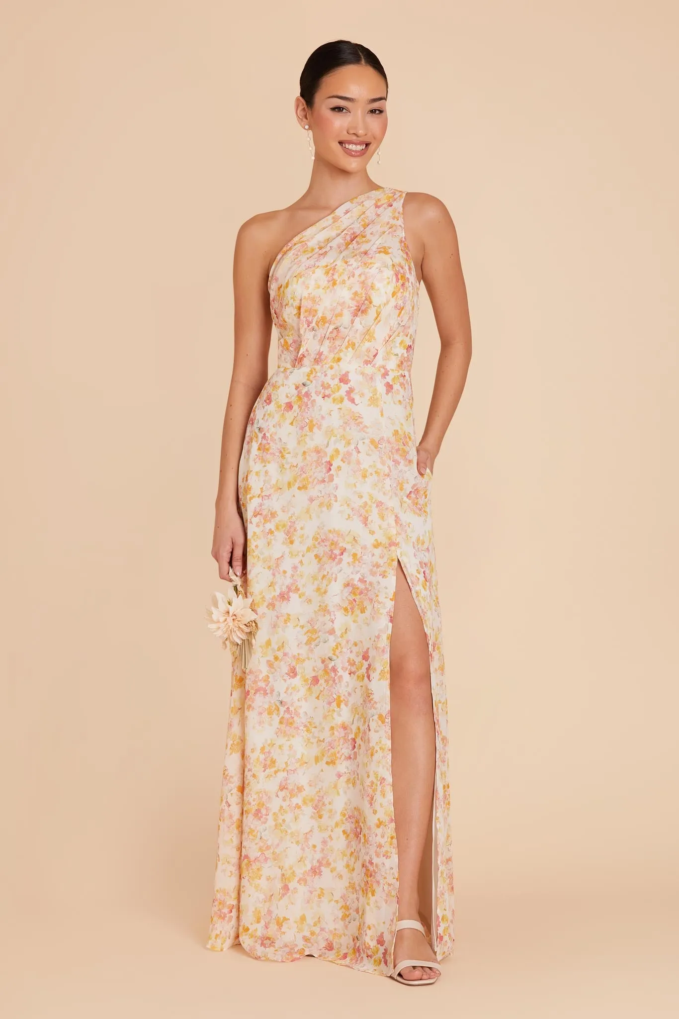 Kira Chiffon Dress With Slit - Pressed Floral sold by Birdy Grey product image thumbnail 4