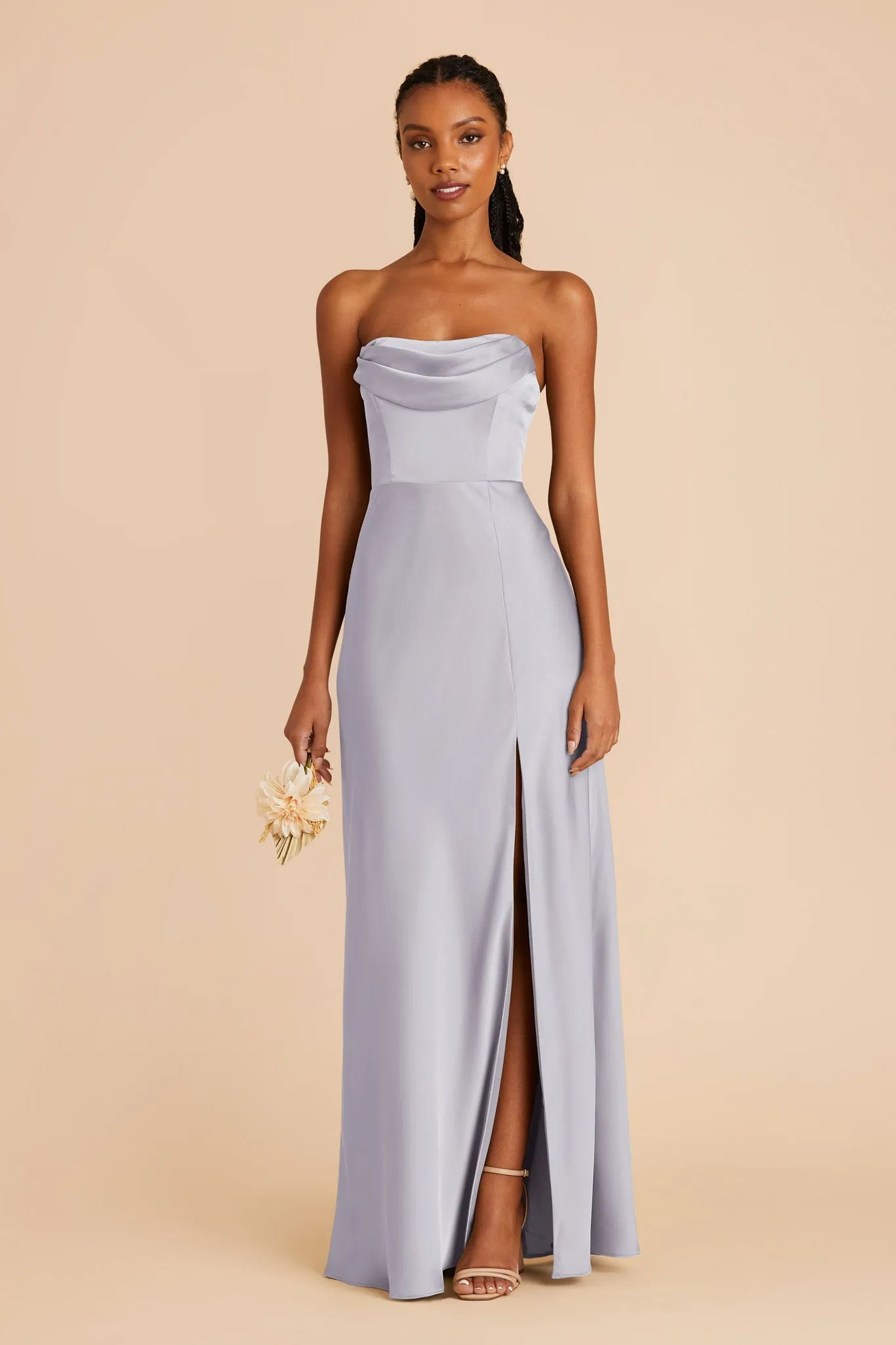 Mia Matte Satin Dress - Periwinkle Blue sold by Birdy Grey product image thumbnail 4
