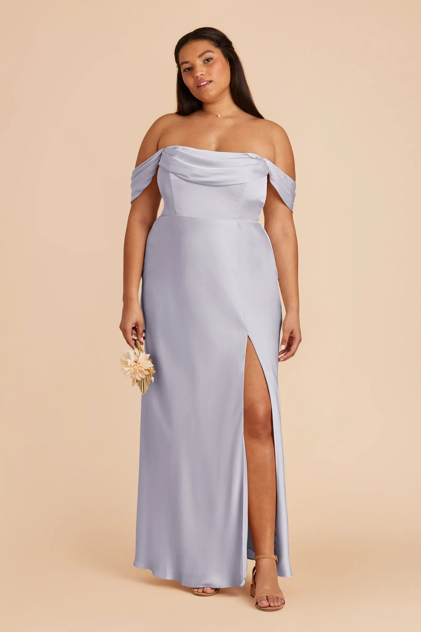 Mia Matte Satin Dress - Periwinkle Blue sold by Birdy Grey product image thumbnail 2