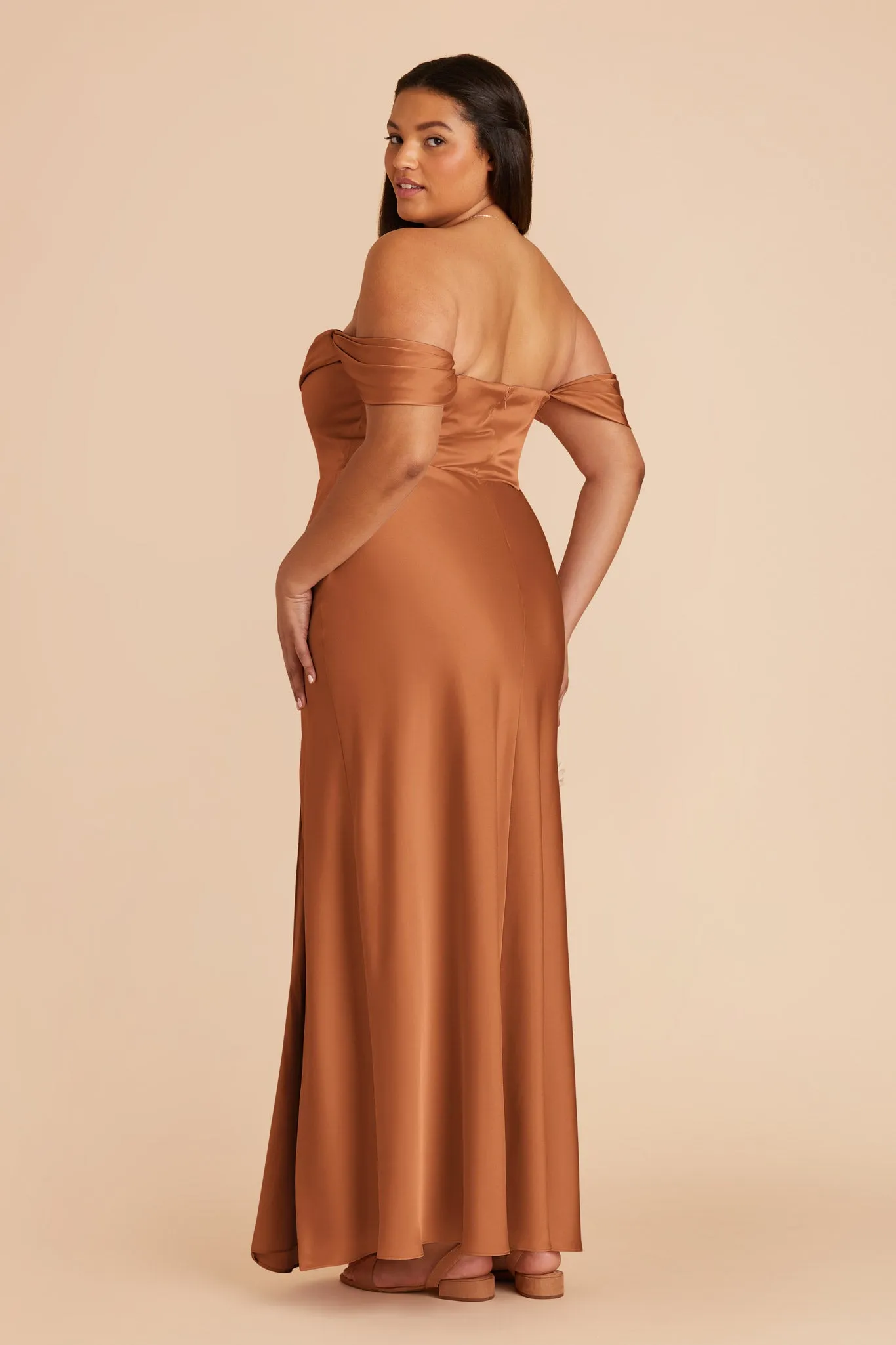 Mia Matte Satin Dress - Rust sold by Birdy Grey product image thumbnail 5