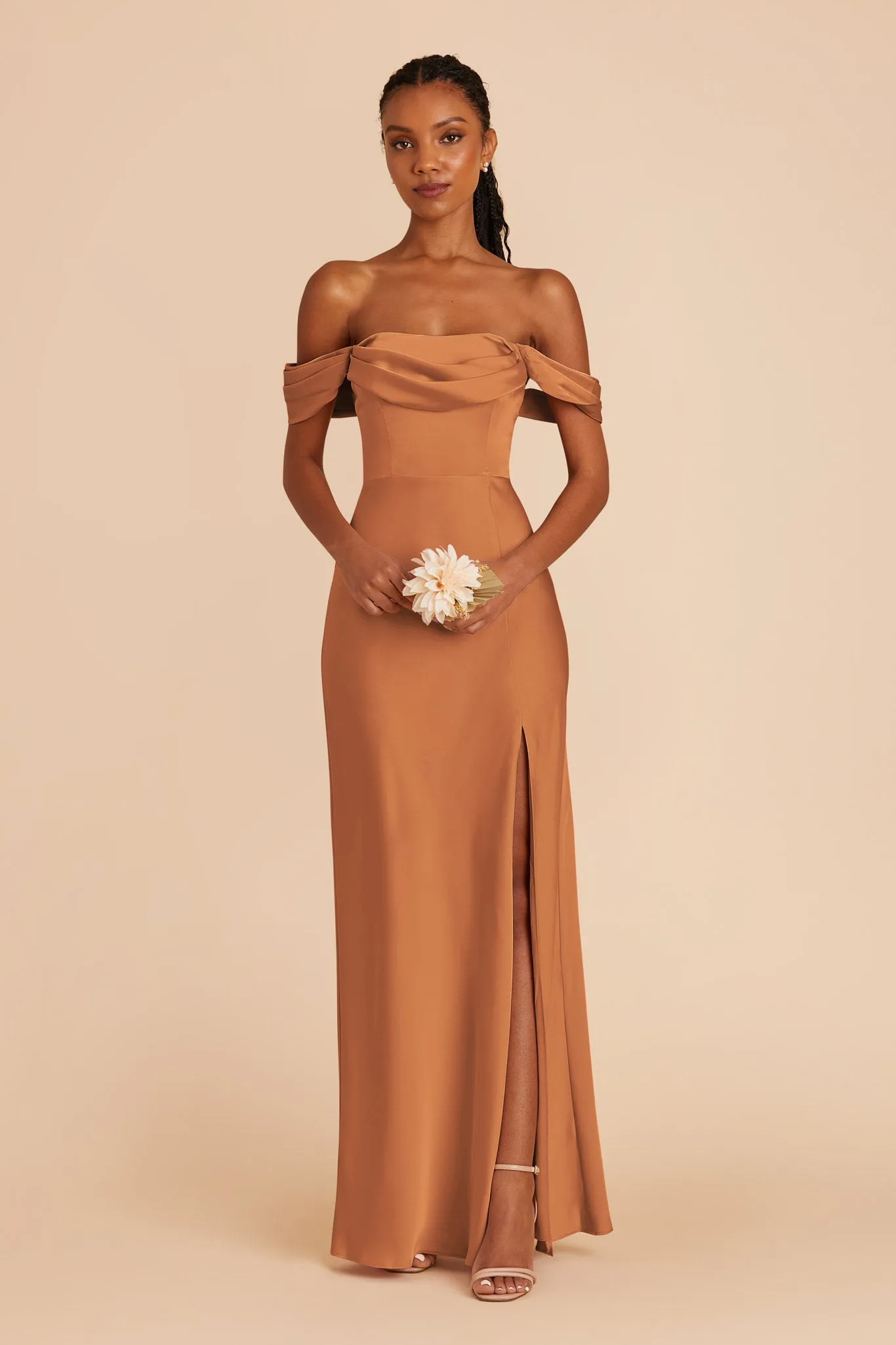 Mia Matte Satin Dress - Rust sold by Birdy Grey product image thumbnail 3