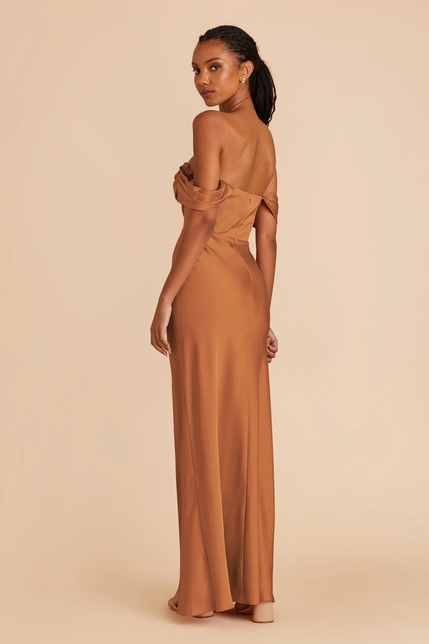 Mia Matte Satin Dress - Rust sold by Birdy Grey product image thumbnail 4