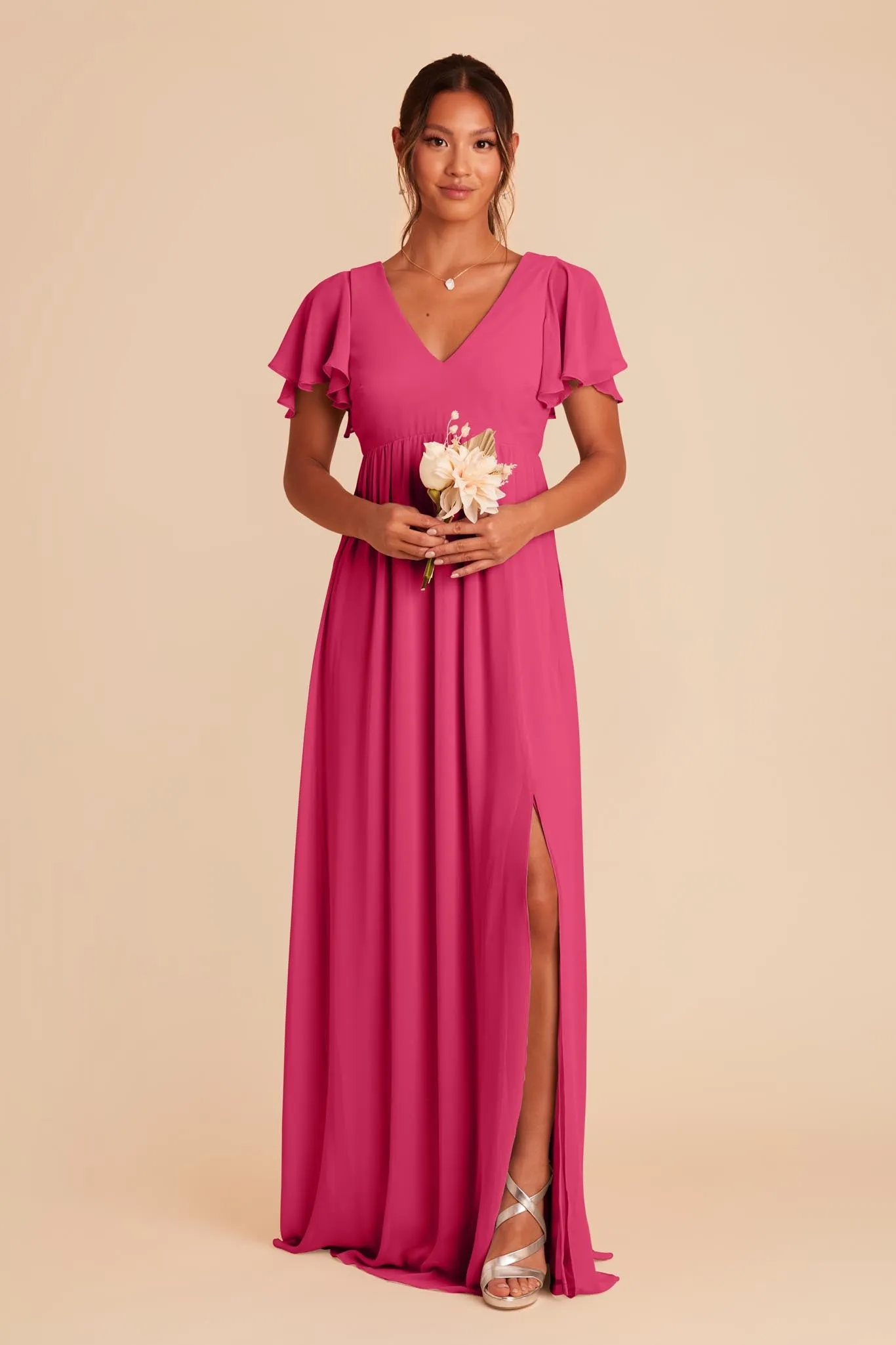 Hannah Chiffon Dress - Fuchsia sold by Birdy Grey product image thumbnail 4