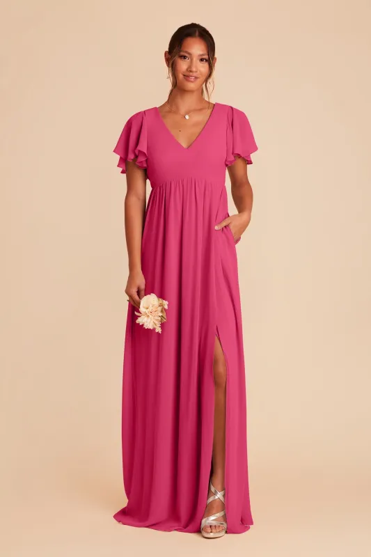 Hannah Chiffon Dress - Fuchsia sold by Birdy Grey