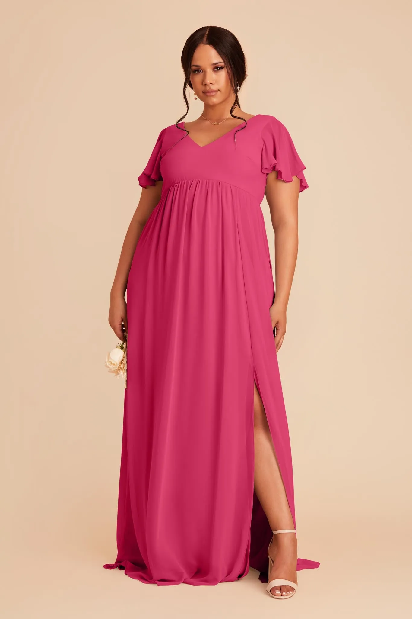 Hannah Chiffon Dress - Fuchsia sold by Birdy Grey product image thumbnail 3