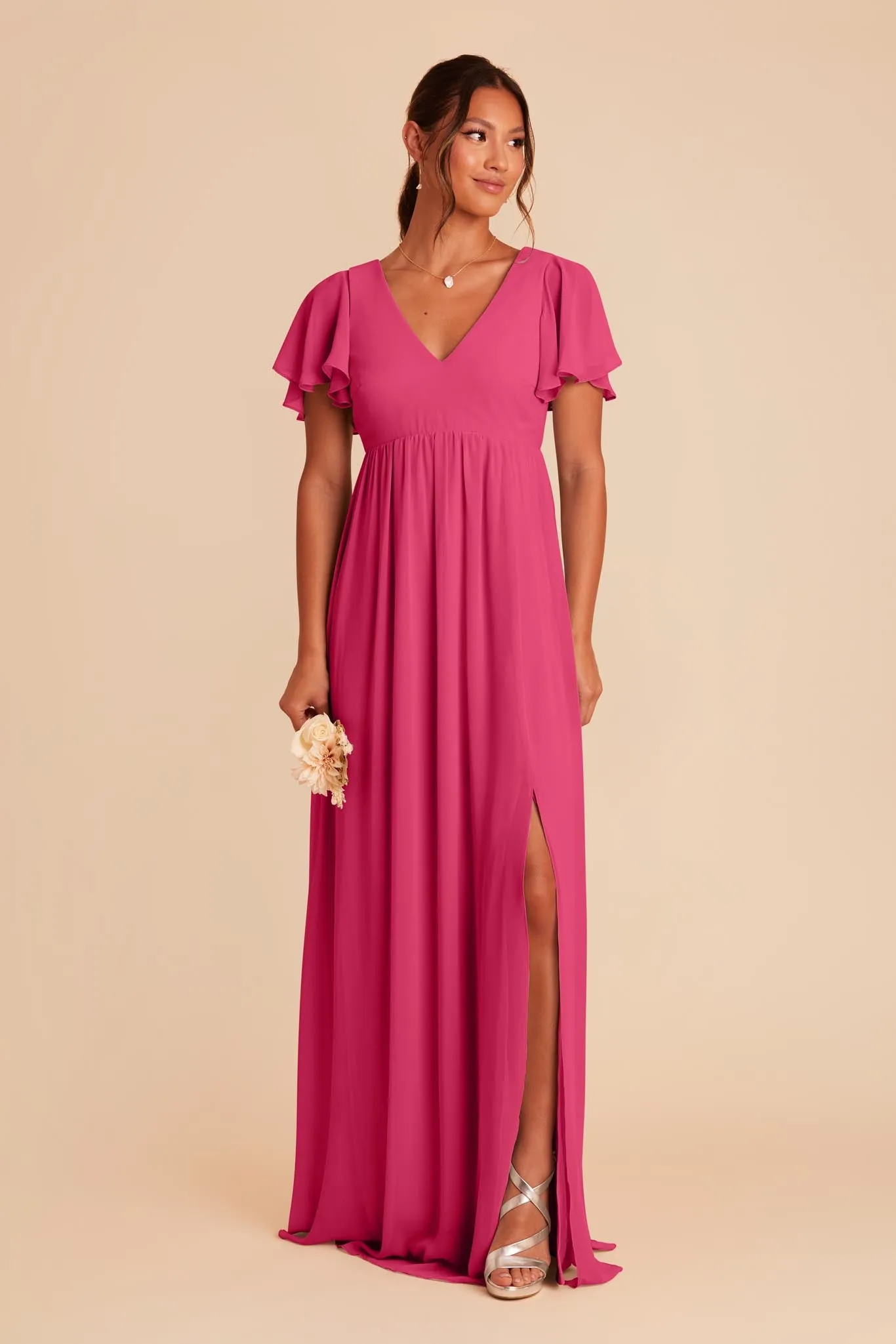 Hannah Chiffon Dress - Fuchsia sold by Birdy Grey product image thumbnail 5