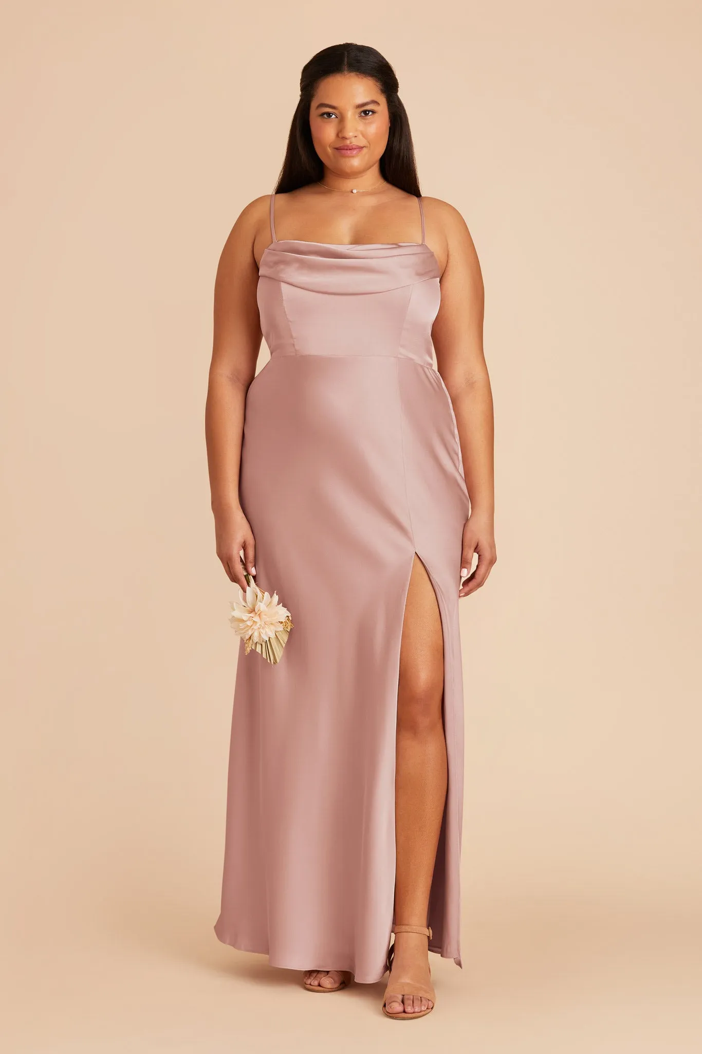 Mia Matte Satin Dress - English Rose sold by Birdy Grey product image thumbnail 2