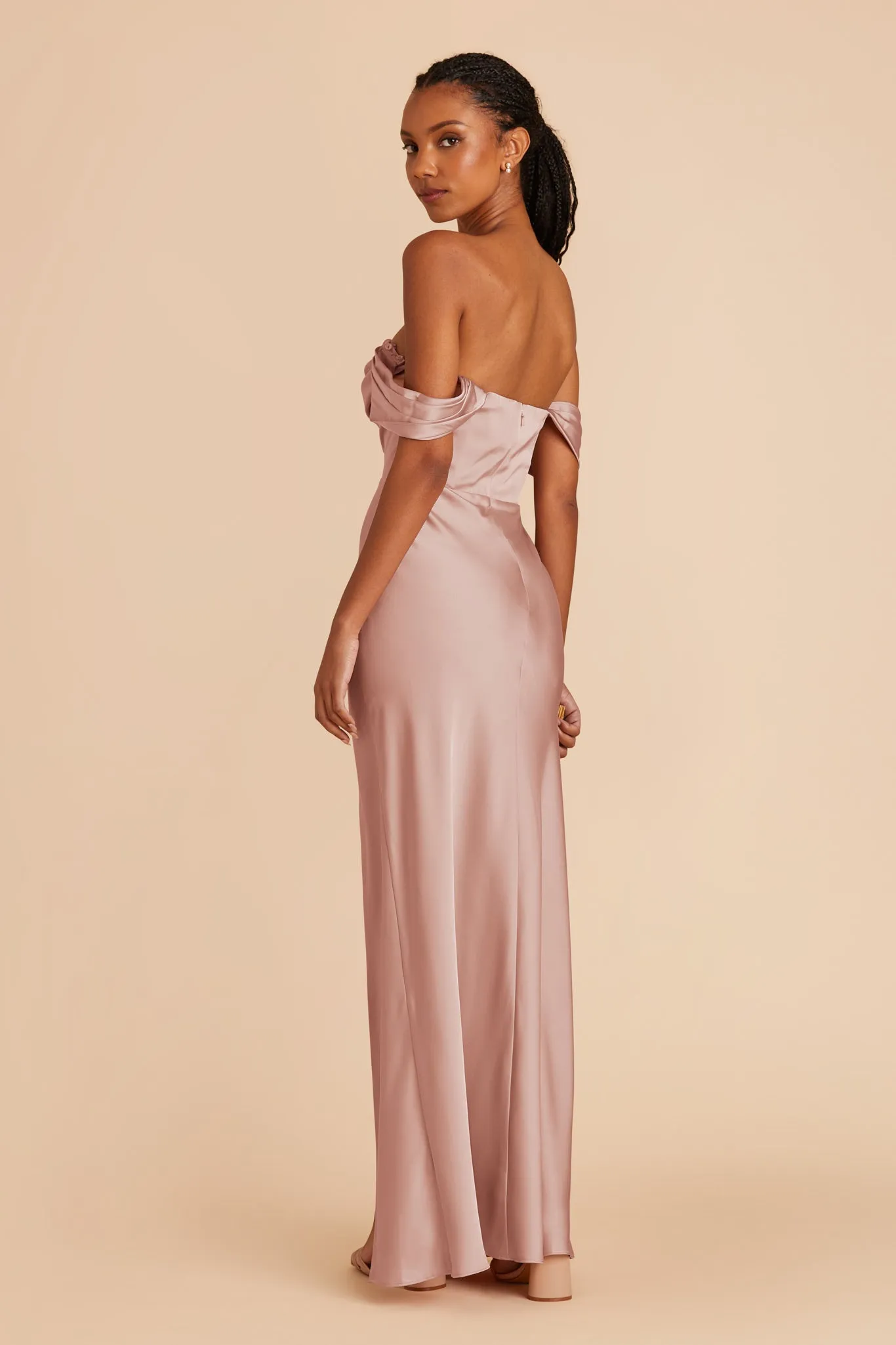 Mia Matte Satin Dress - English Rose sold by Birdy Grey product image thumbnail 5