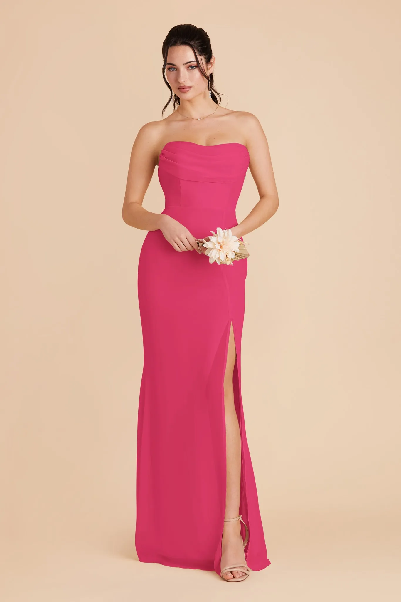 Mira Chiffon Dress - Fuchsia sold by Birdy Grey product image thumbnail 4