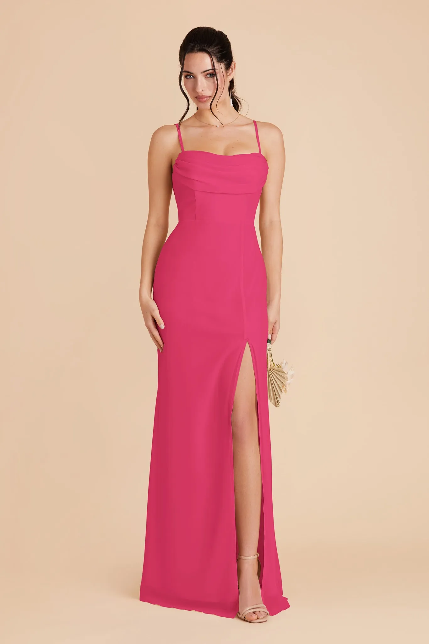 Mira Chiffon Dress - Fuchsia sold by Birdy Grey product image thumbnail 3