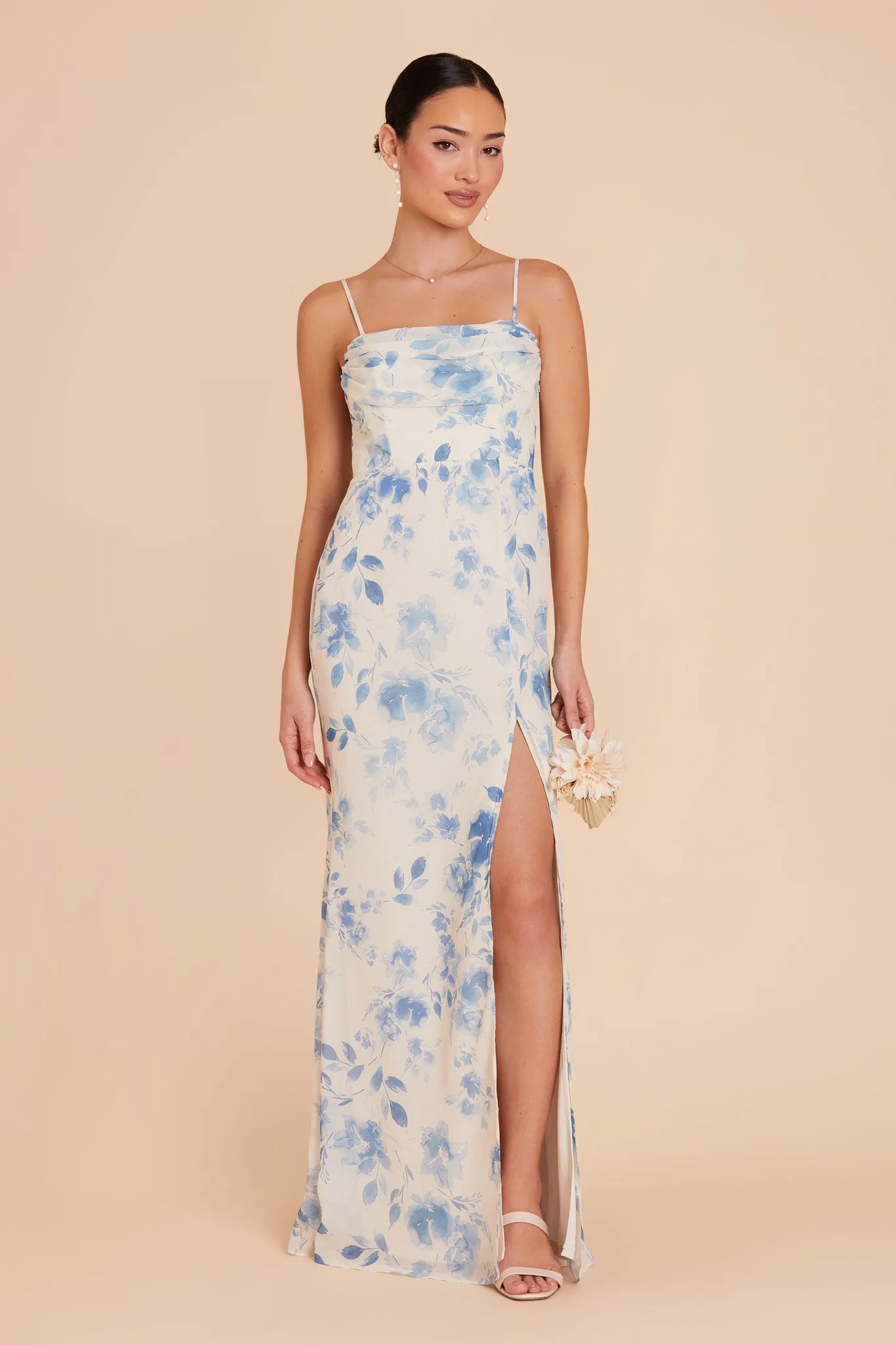 Mira Chiffon Dress - Blue Rococo Floral sold by Birdy Grey product image thumbnail 2