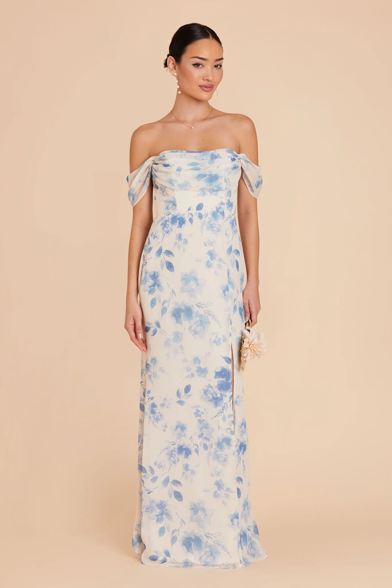 Mira Chiffon Dress - Blue Rococo Floral sold by Birdy Grey product image thumbnail 5