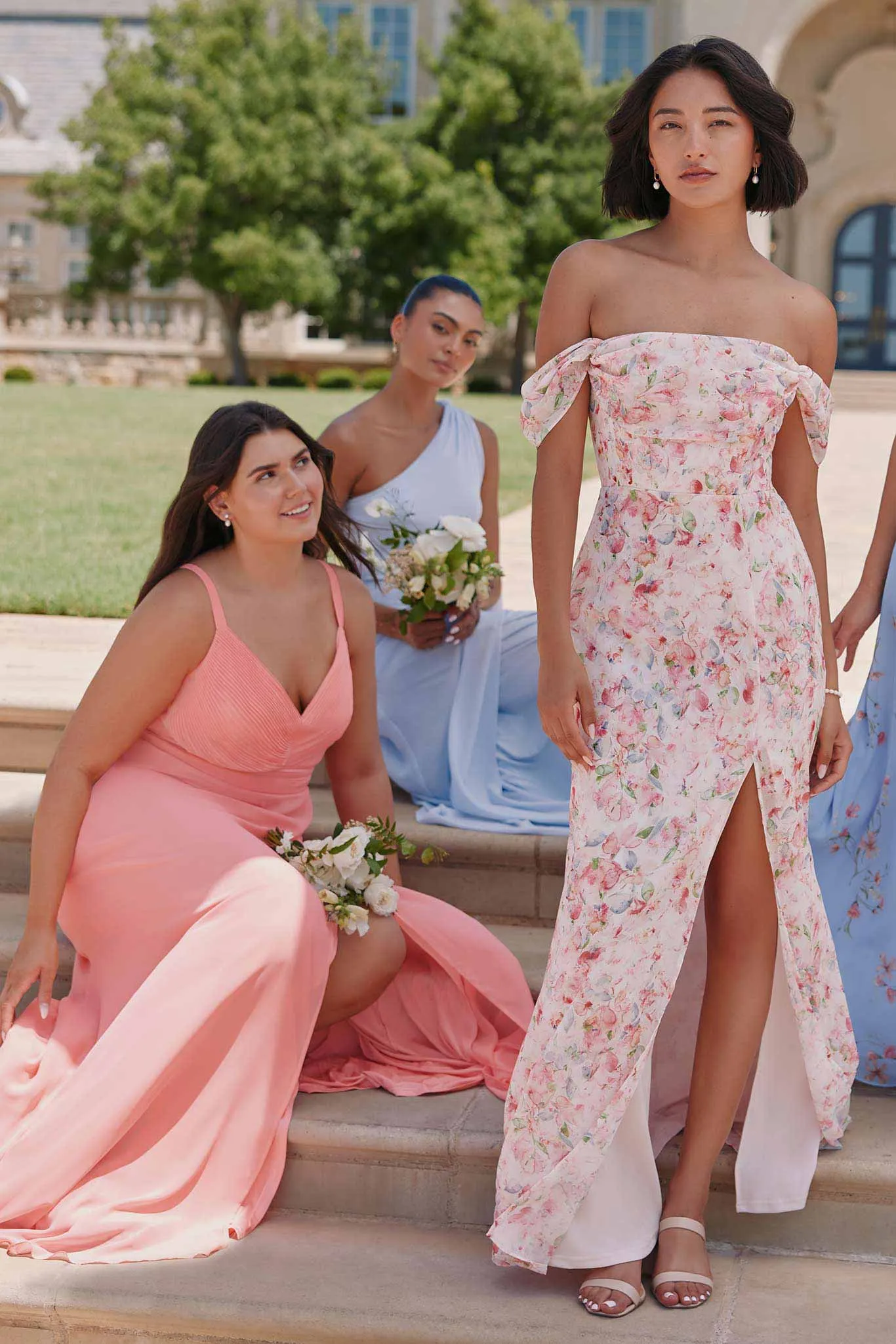 Mira Chiffon Dress - Pink Falling Petals sold by Birdy Grey product image thumbnail 2