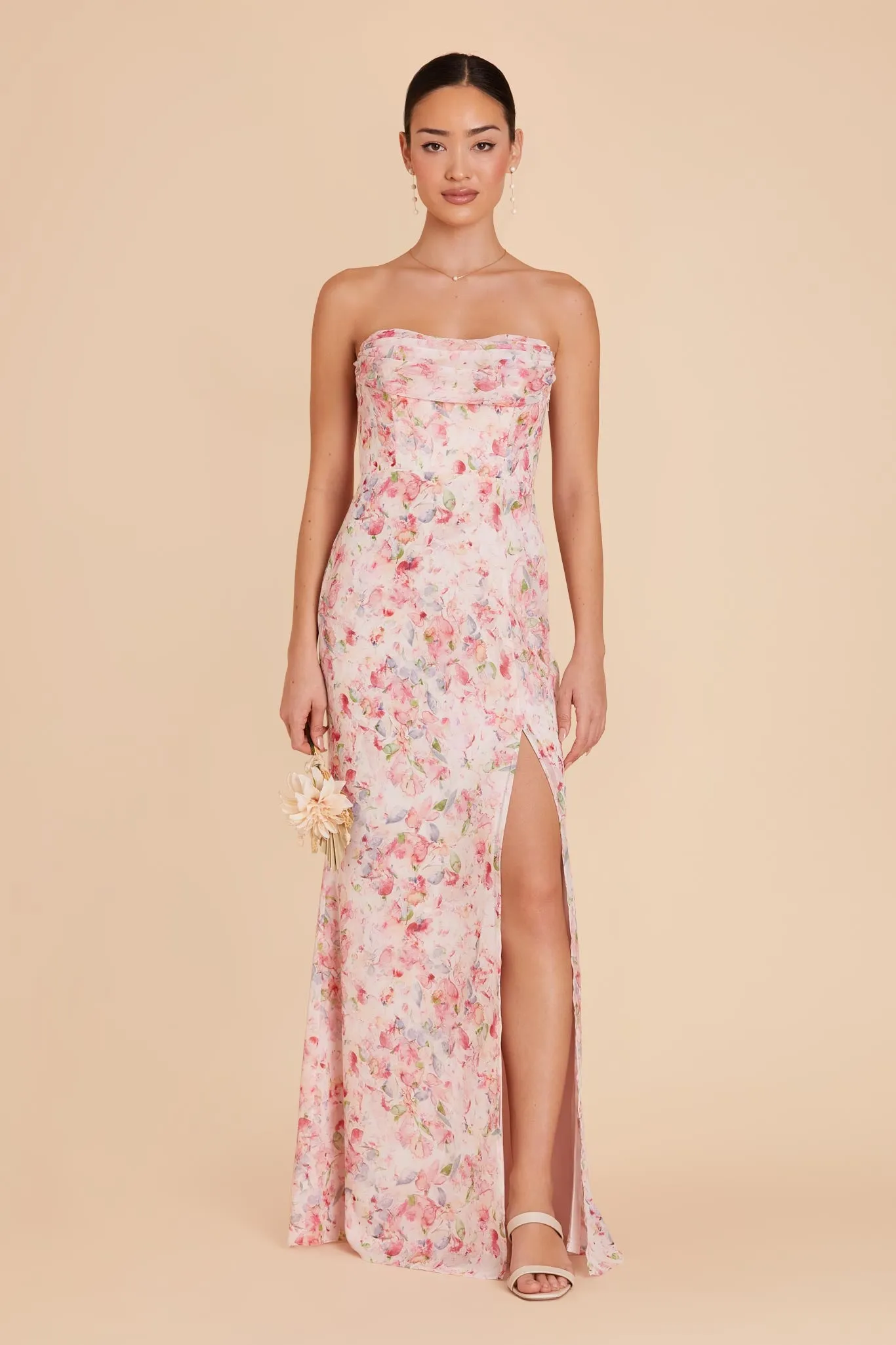 Mira Chiffon Dress - Pink Falling Petals sold by Birdy Grey product image thumbnail 3