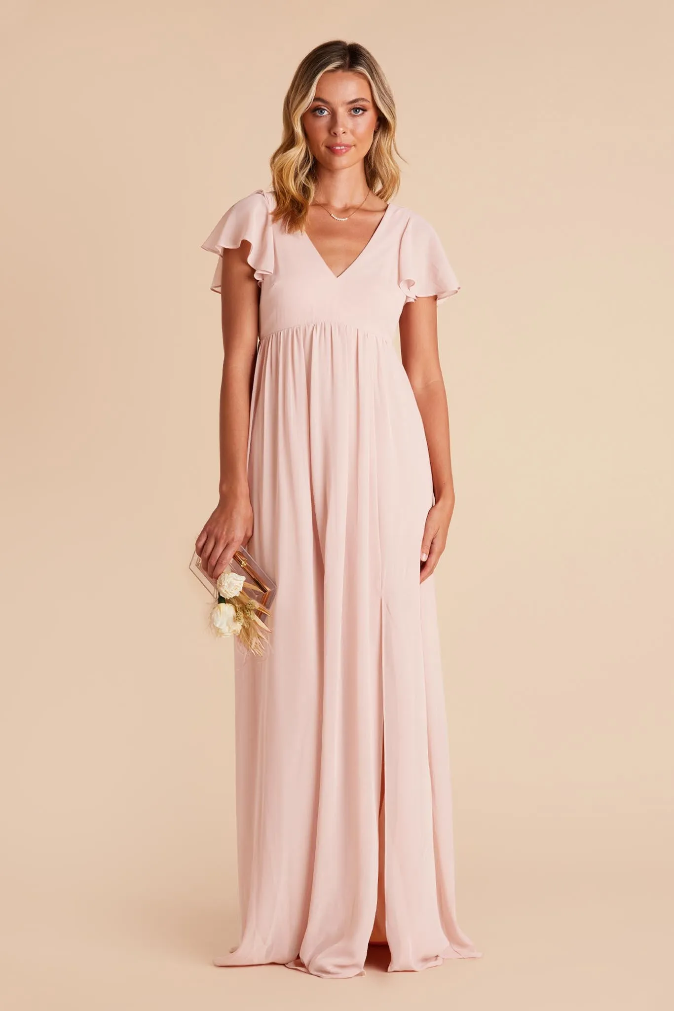 Hannah Chiffon Dress - Pale Blush sold by Birdy Grey product image thumbnail 4