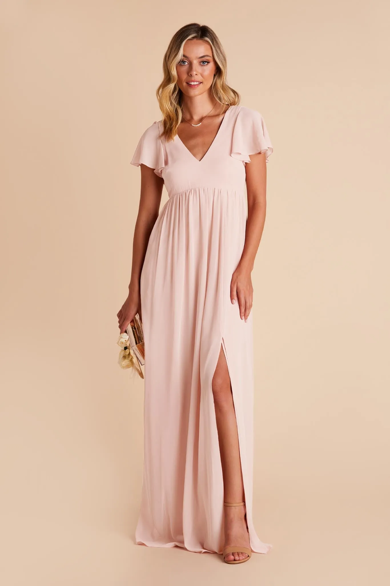 Hannah Chiffon Dress - Pale Blush sold by Birdy Grey product image thumbnail 5
