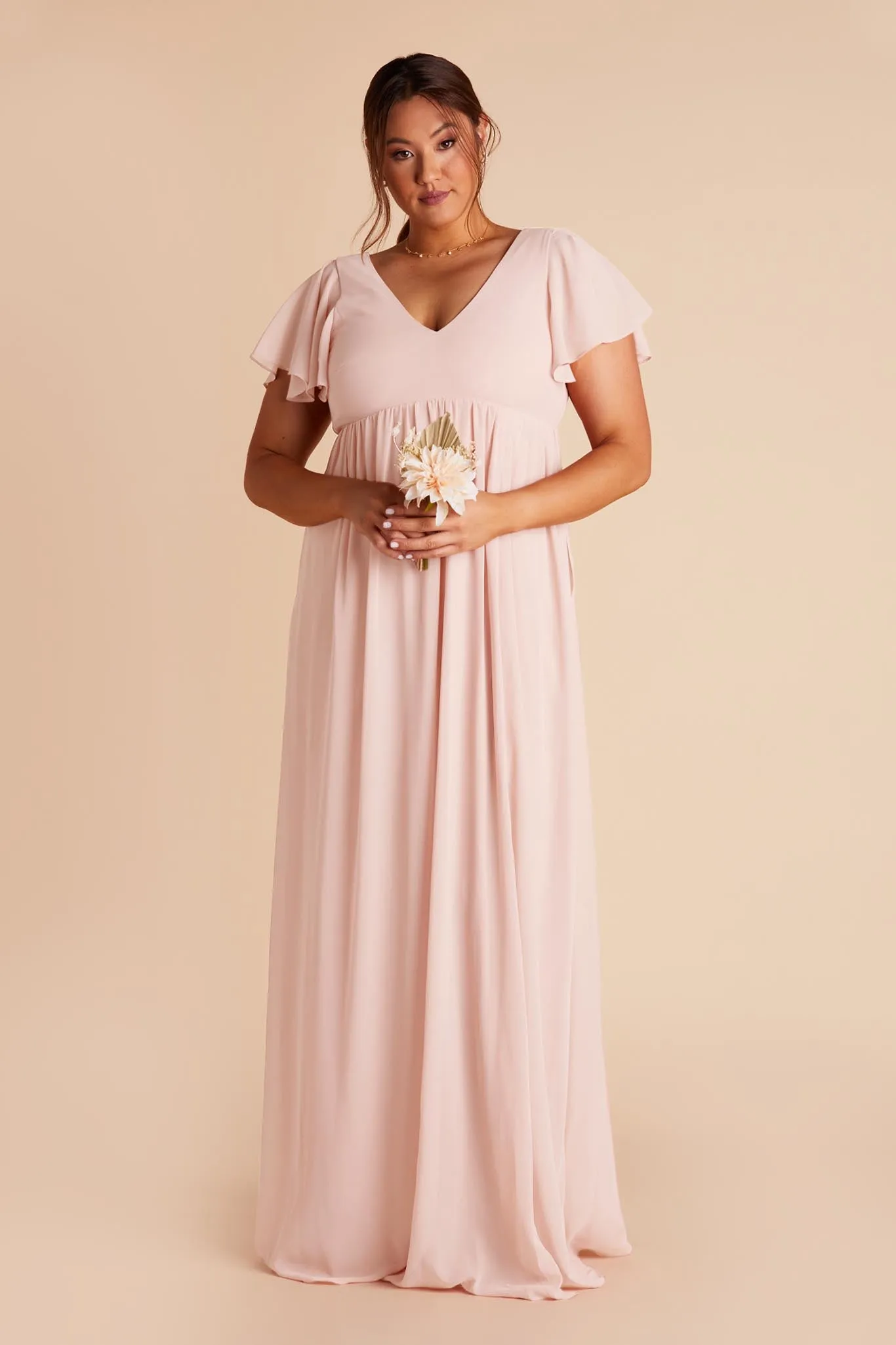 Hannah Chiffon Dress - Pale Blush sold by Birdy Grey product image thumbnail 3