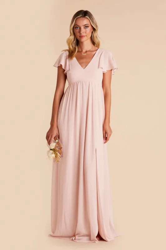 Hannah Chiffon Dress - Pale Blush sold by Birdy Grey