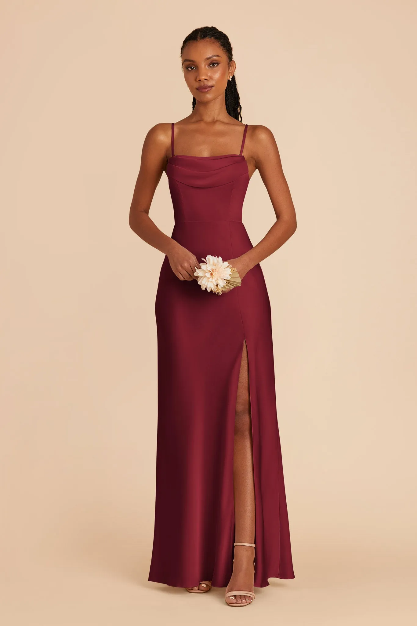 Mia Matte Satin Dress - Burgundy sold by Birdy Grey product image thumbnail 3