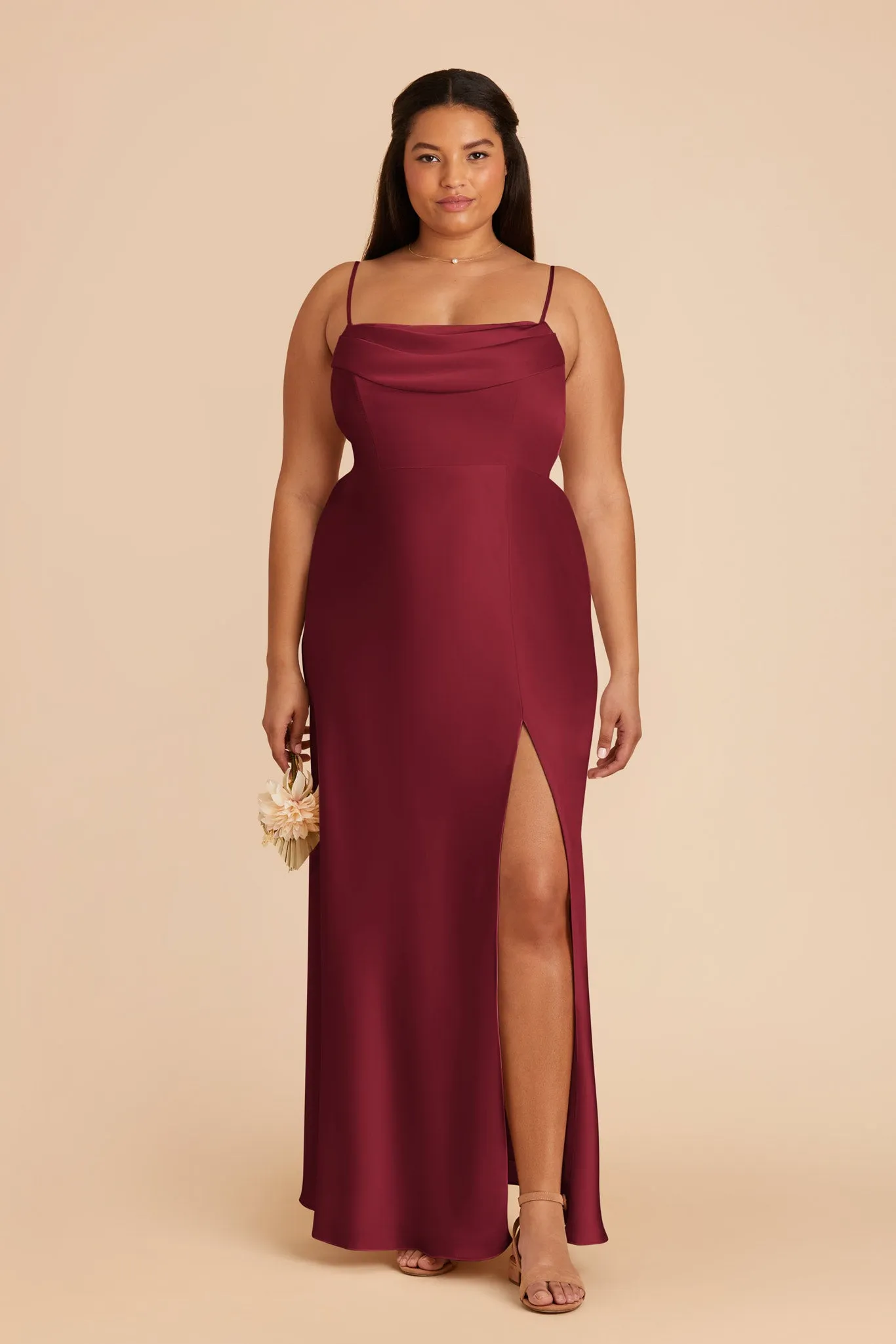 Mia Matte Satin Dress - Burgundy sold by Birdy Grey product image thumbnail 2