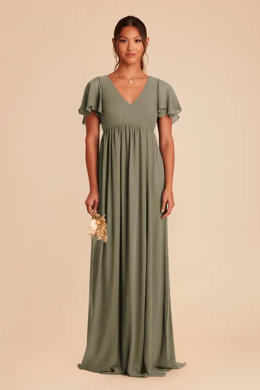 Hannah Chiffon Dress - Thyme sold by Birdy Grey
