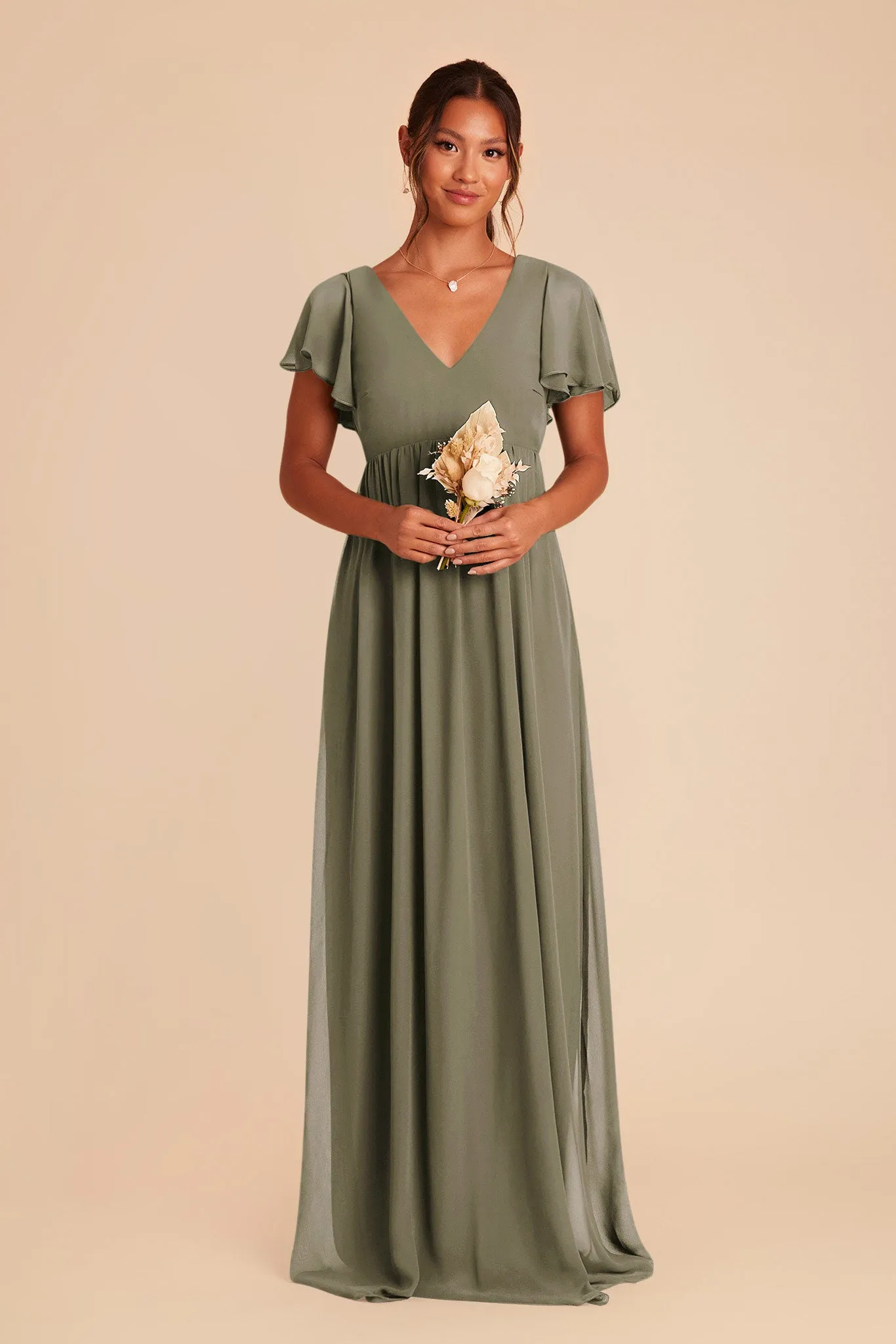 Hannah Chiffon Dress - Thyme sold by Birdy Grey product image thumbnail 3