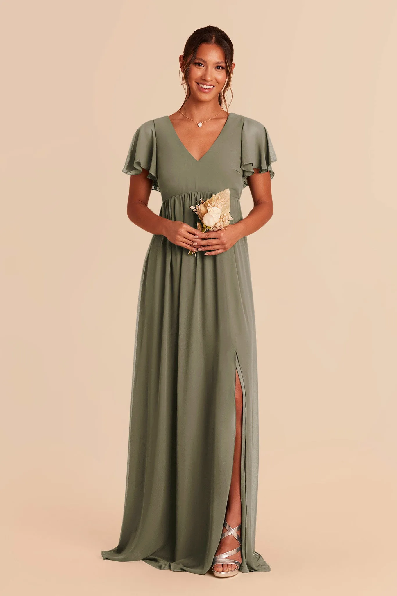 Hannah Chiffon Dress - Thyme sold by Birdy Grey product image thumbnail 5