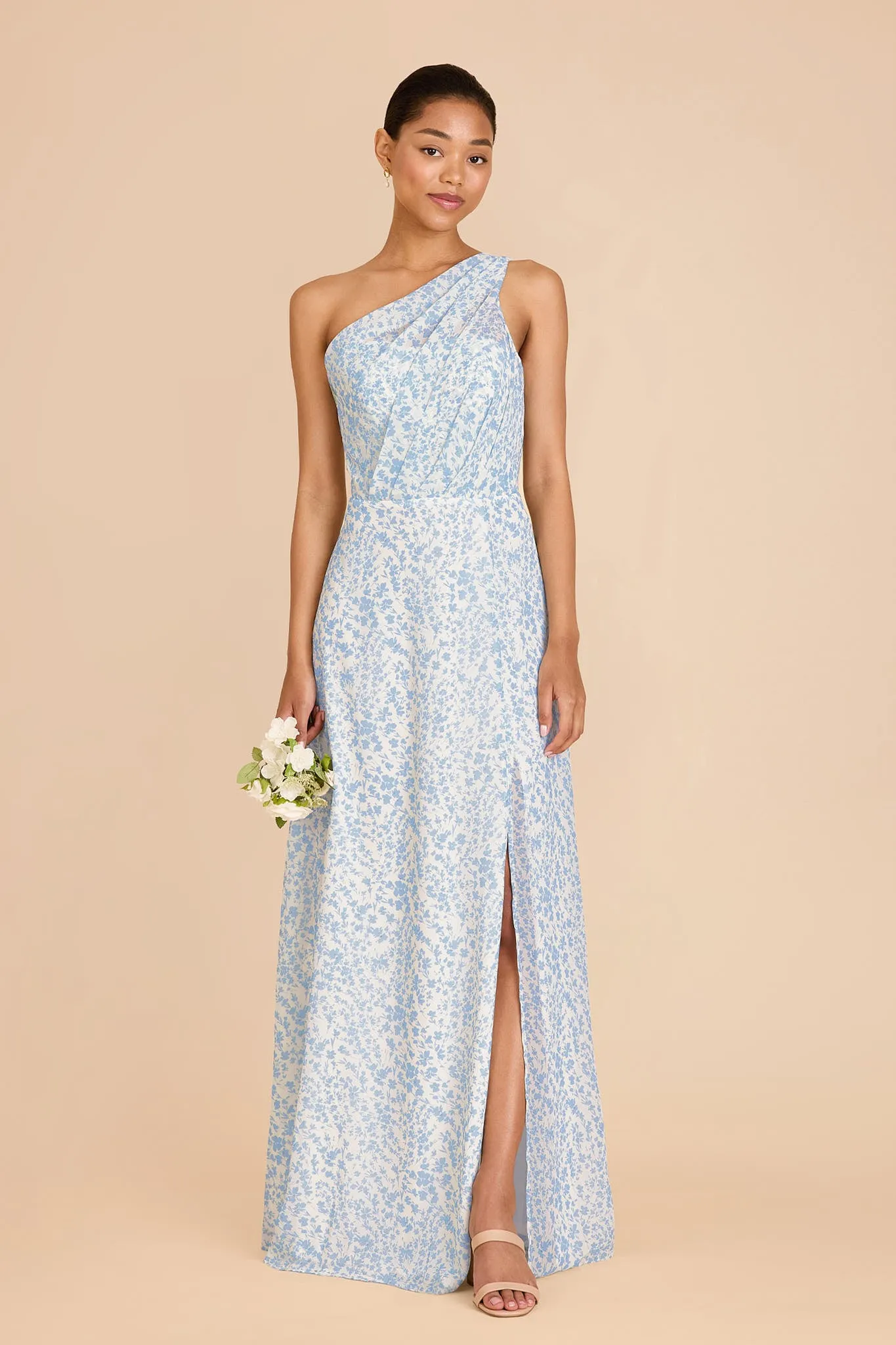 Kira Chiffon Dress With Slit - Blue Dreamy Ditsy sold by Birdy Grey product image thumbnail 2