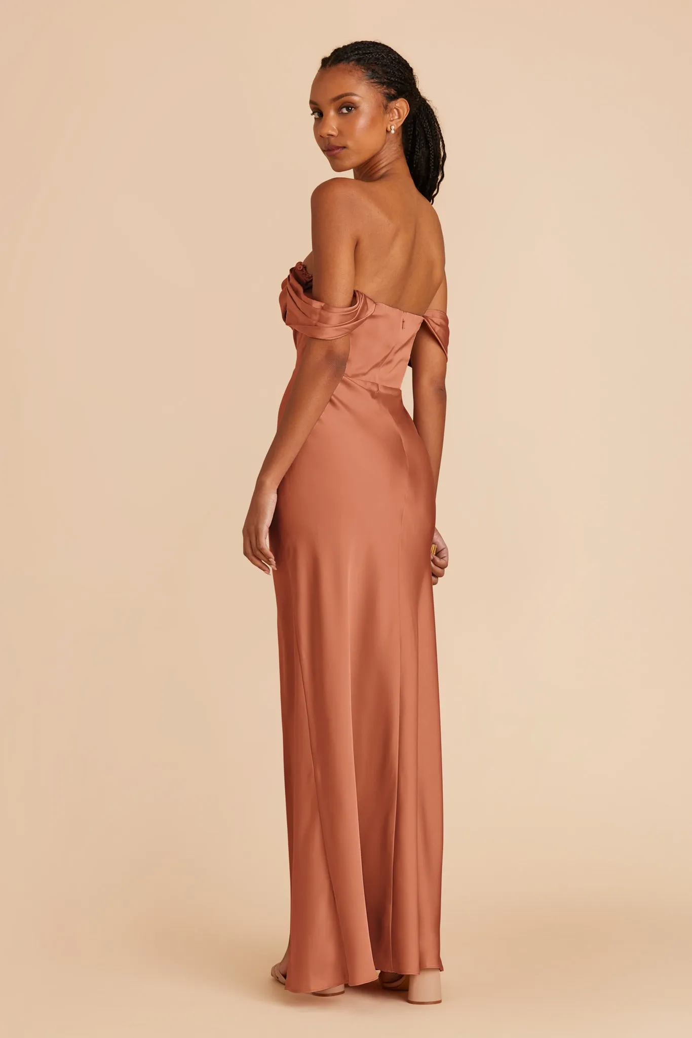 Mia Matte Satin Dress - Terracotta sold by Birdy Grey product image thumbnail 5