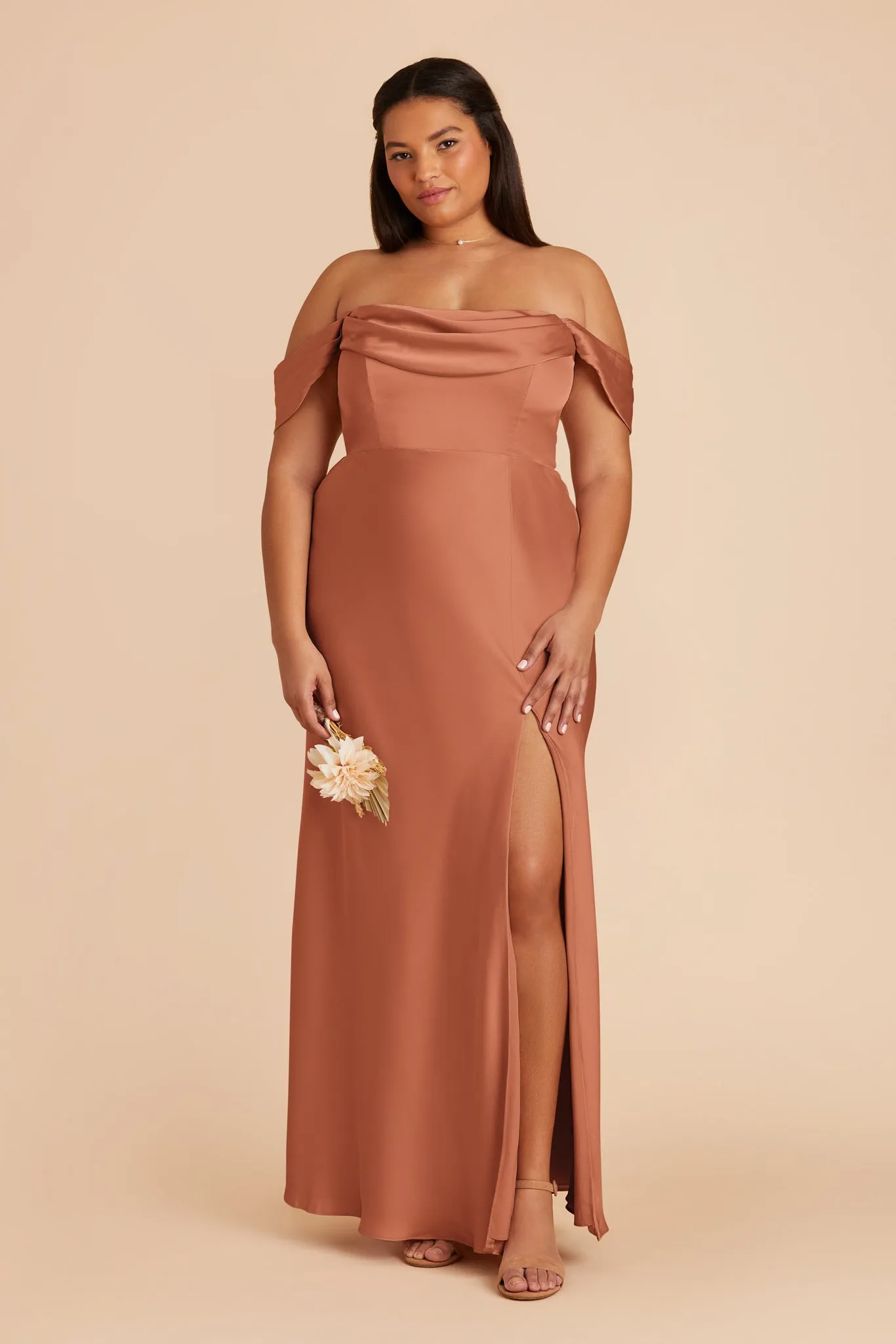 Mia Matte Satin Dress - Terracotta sold by Birdy Grey product image thumbnail 2