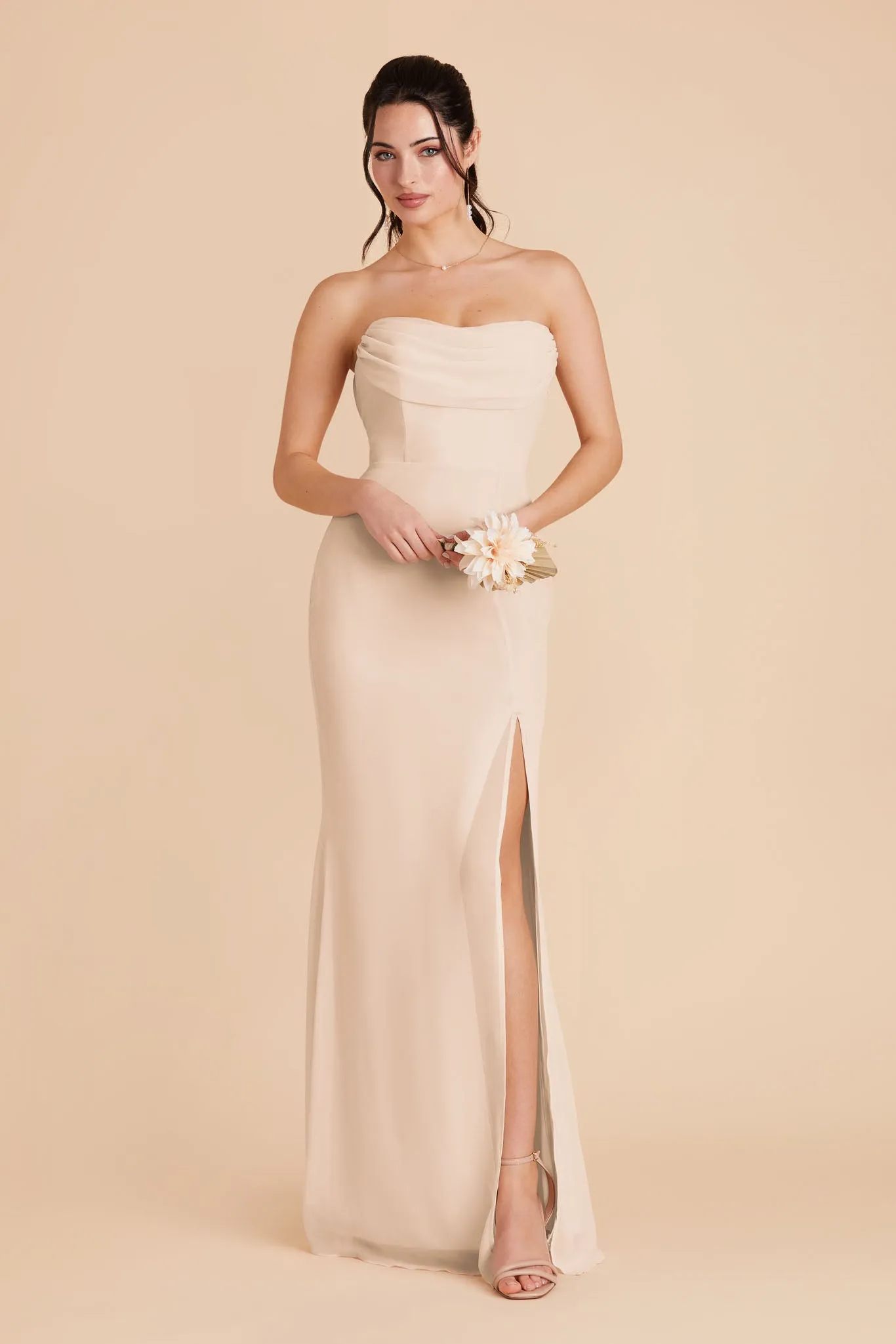 Mira Chiffon Dress - Champagne sold by Birdy Grey product image thumbnail 3