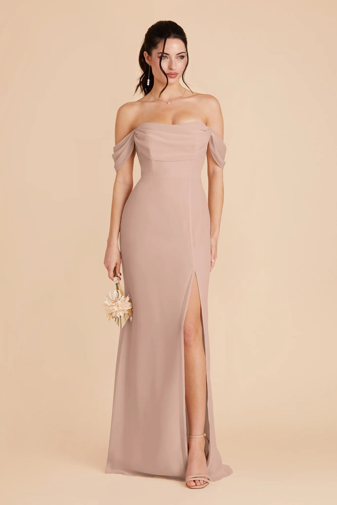 Mira Chiffon Dress - Taupe sold by Birdy Grey product image thumbnail 3