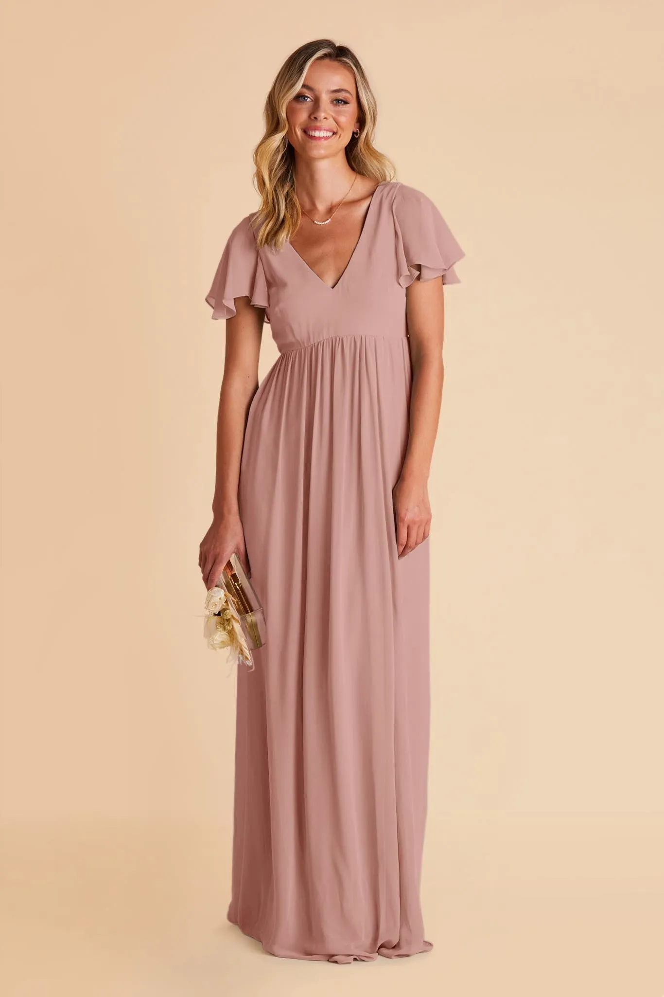 Hannah Chiffon Dress - English Rose sold by Birdy Grey product image thumbnail 4