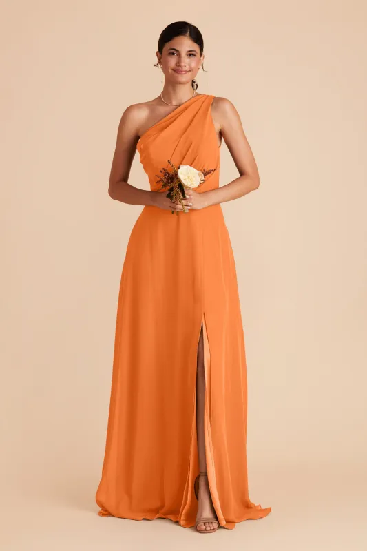 Kira Chiffon Dress With Slit - Apricot sold by Birdy Grey