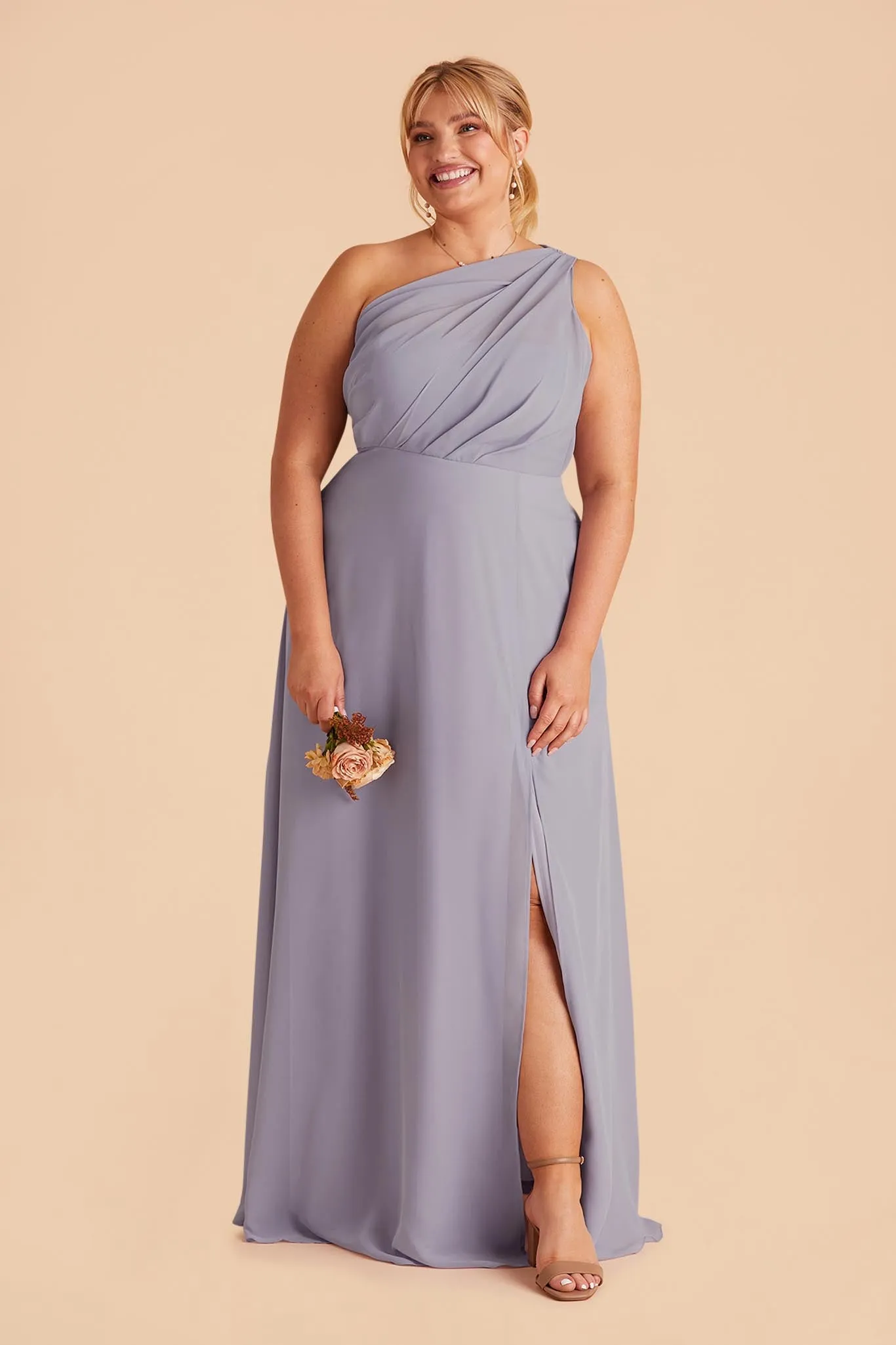 Kira Chiffon Dress With Slit - Dusty Lilac sold by Birdy Grey product image thumbnail 2