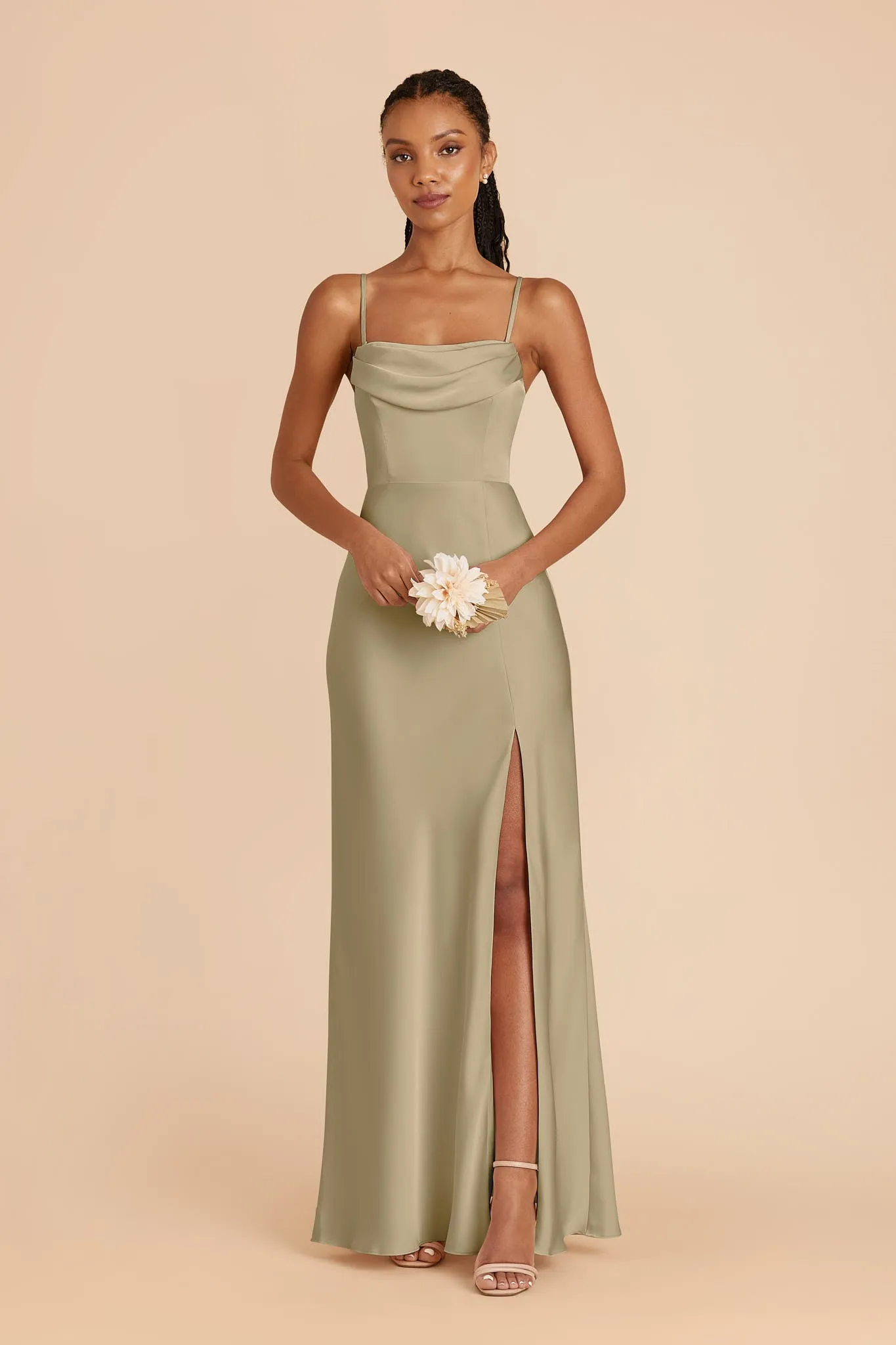 Mia Matte Satin Dress - Moss Green sold by Birdy Grey product image thumbnail 5