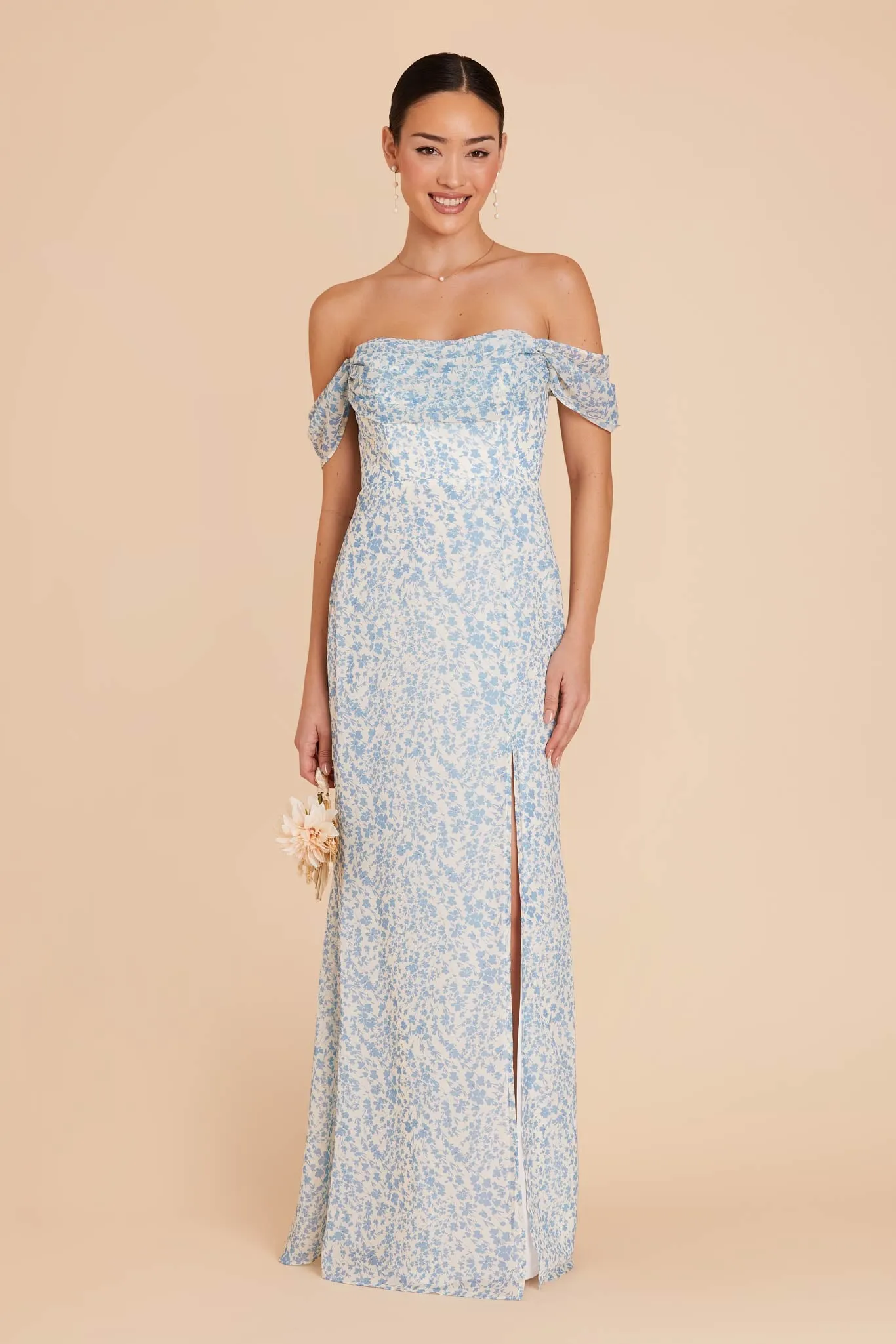 Mira Chiffon Dress - Blue Dreamy Ditsy sold by Birdy Grey