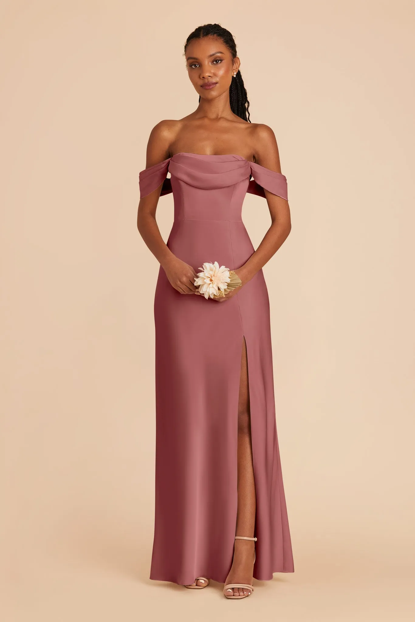 Mia Matte Satin Dress - Wild Rose sold by Birdy Grey