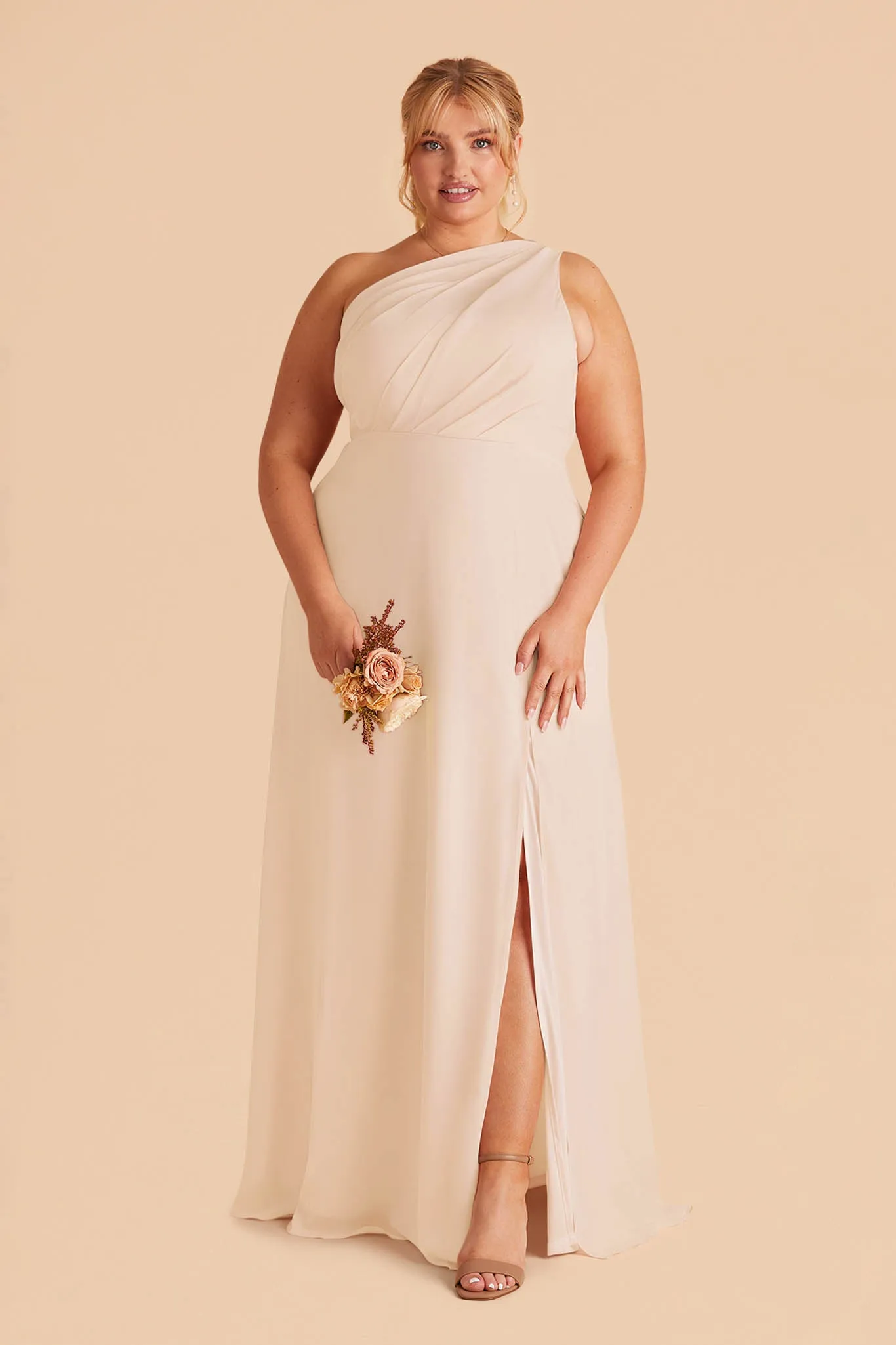 Kira Chiffon Dress With Slit - Champagne sold by Birdy Grey product image thumbnail 2