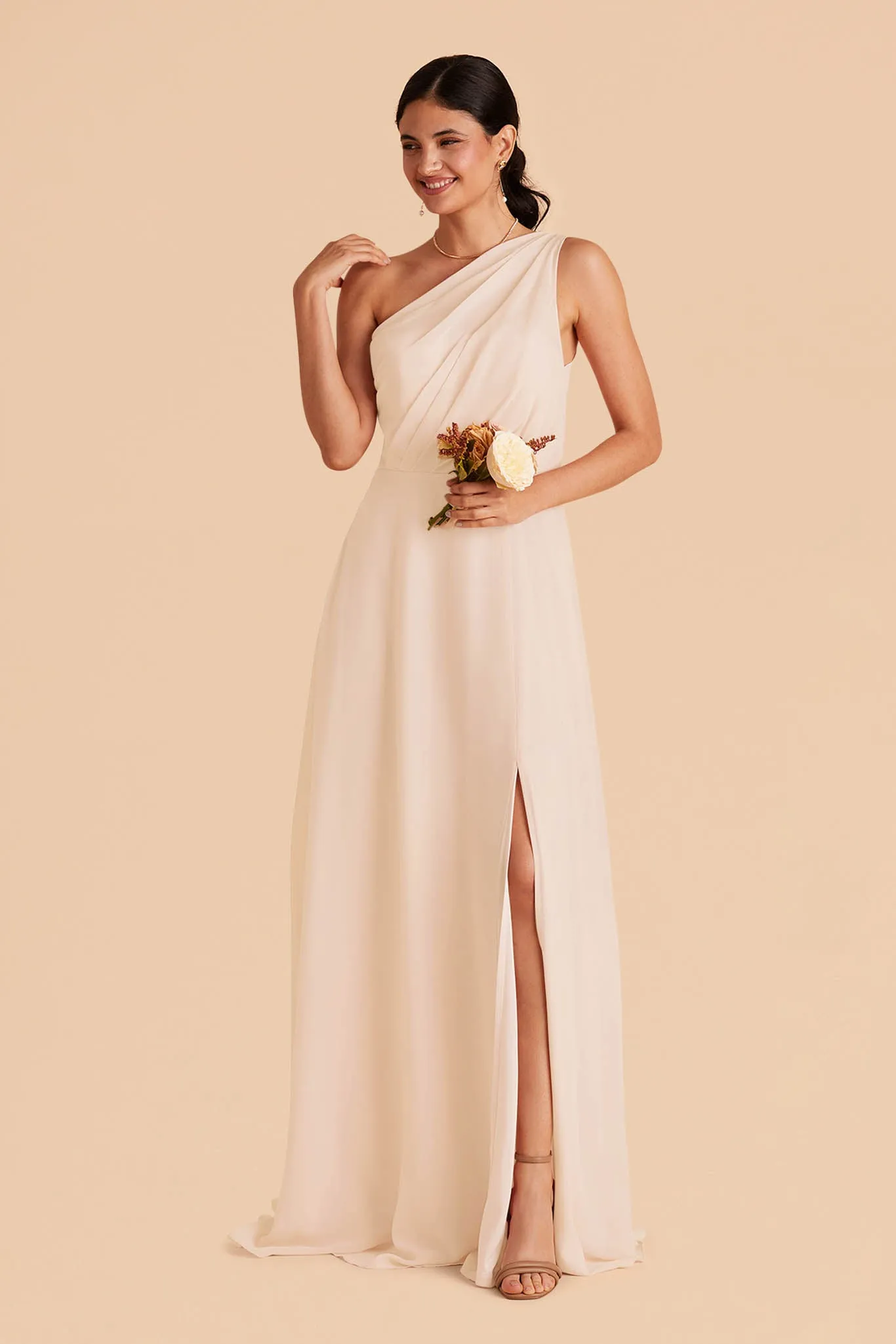 Kira Chiffon Dress With Slit - Champagne sold by Birdy Grey product image thumbnail 3