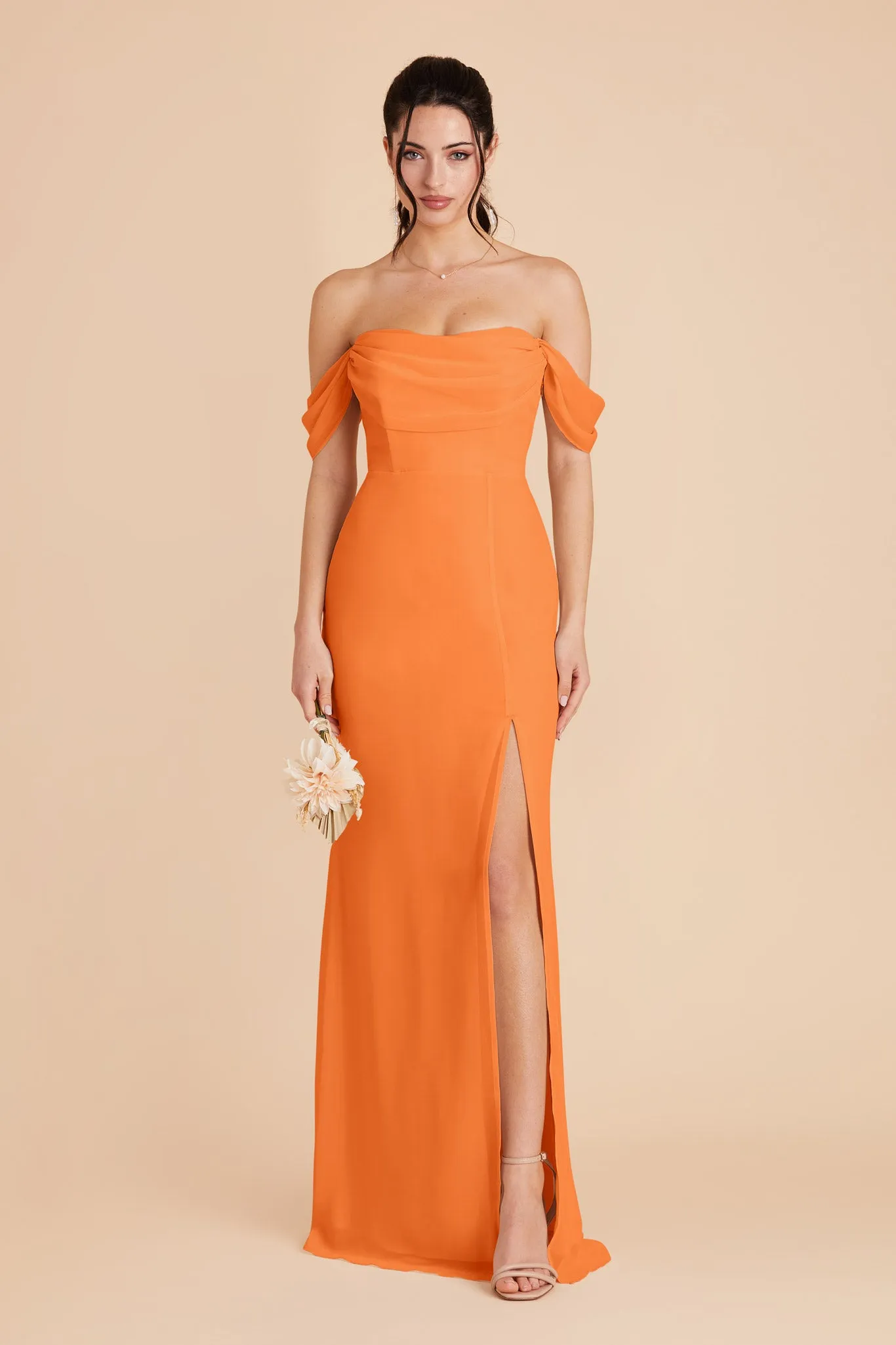 Mira Chiffon Dress - Apricot sold by Birdy Grey product image thumbnail 4