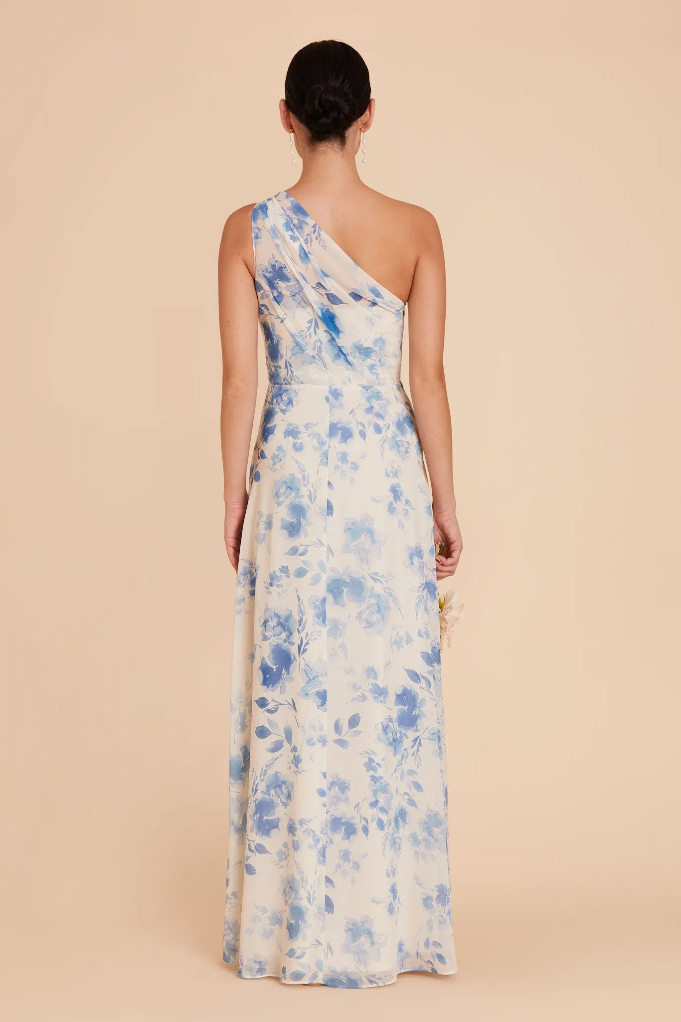 Kira Chiffon Dress With Slit - Blue Rococo Floral sold by Birdy Grey product image thumbnail 3