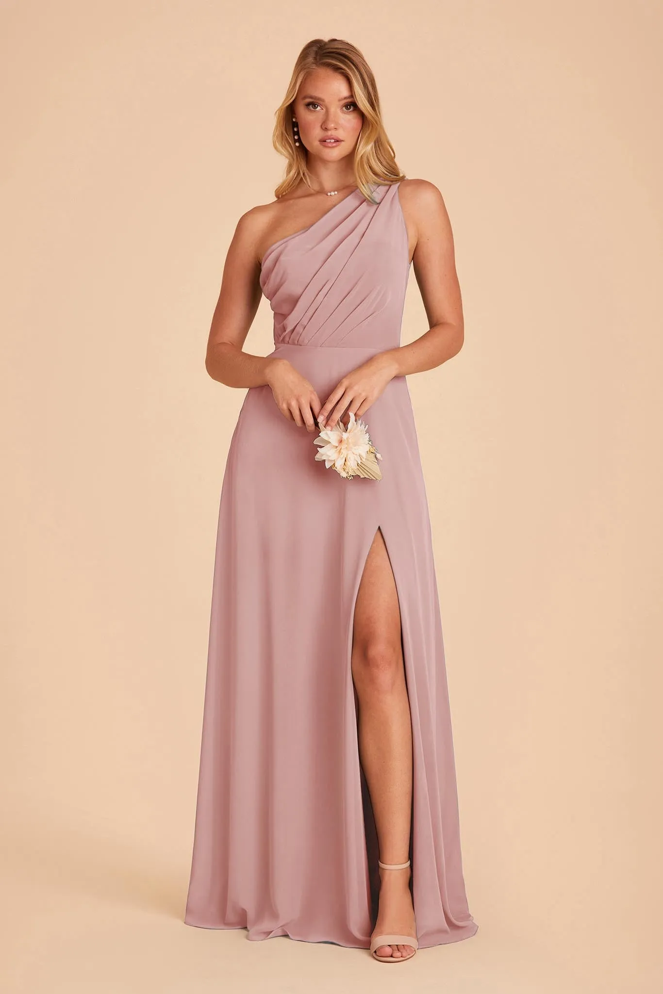 Kira Chiffon Dress With Slit - English Rose sold by Birdy Grey product image thumbnail 3
