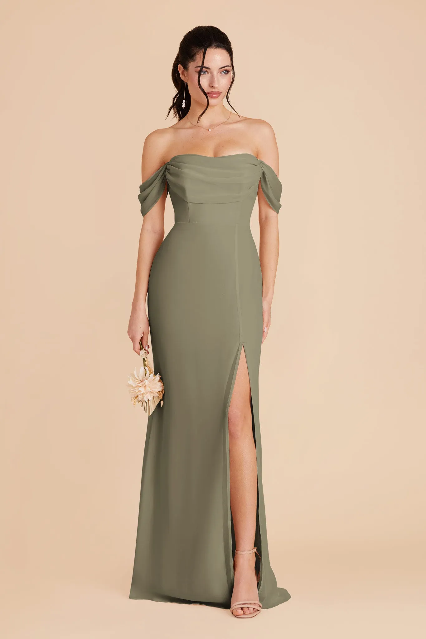 Mira Chiffon Dress - Thyme sold by Birdy Grey