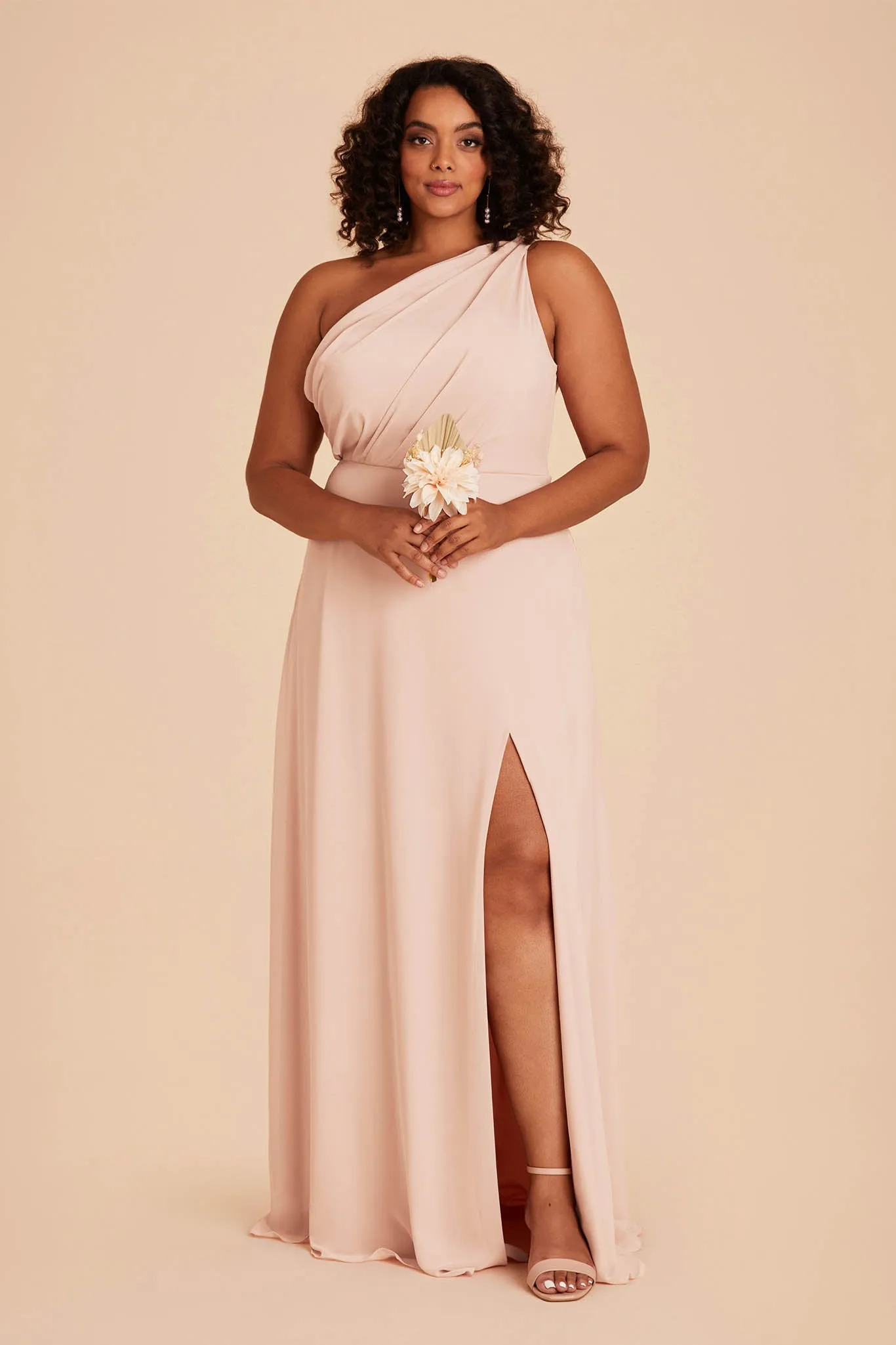 Kira Chiffon Dress With Slit - Pale Blush sold by Birdy Grey product image thumbnail 2